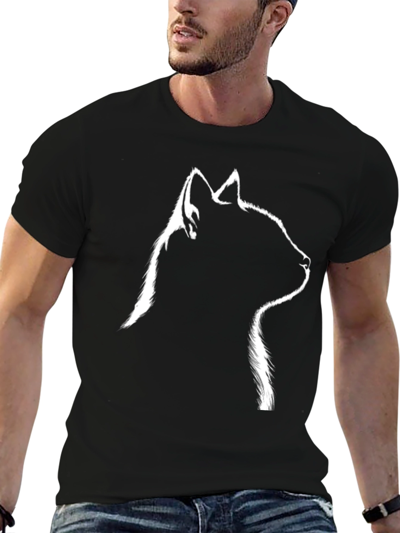 Black Cat Silhouette T-Shirt