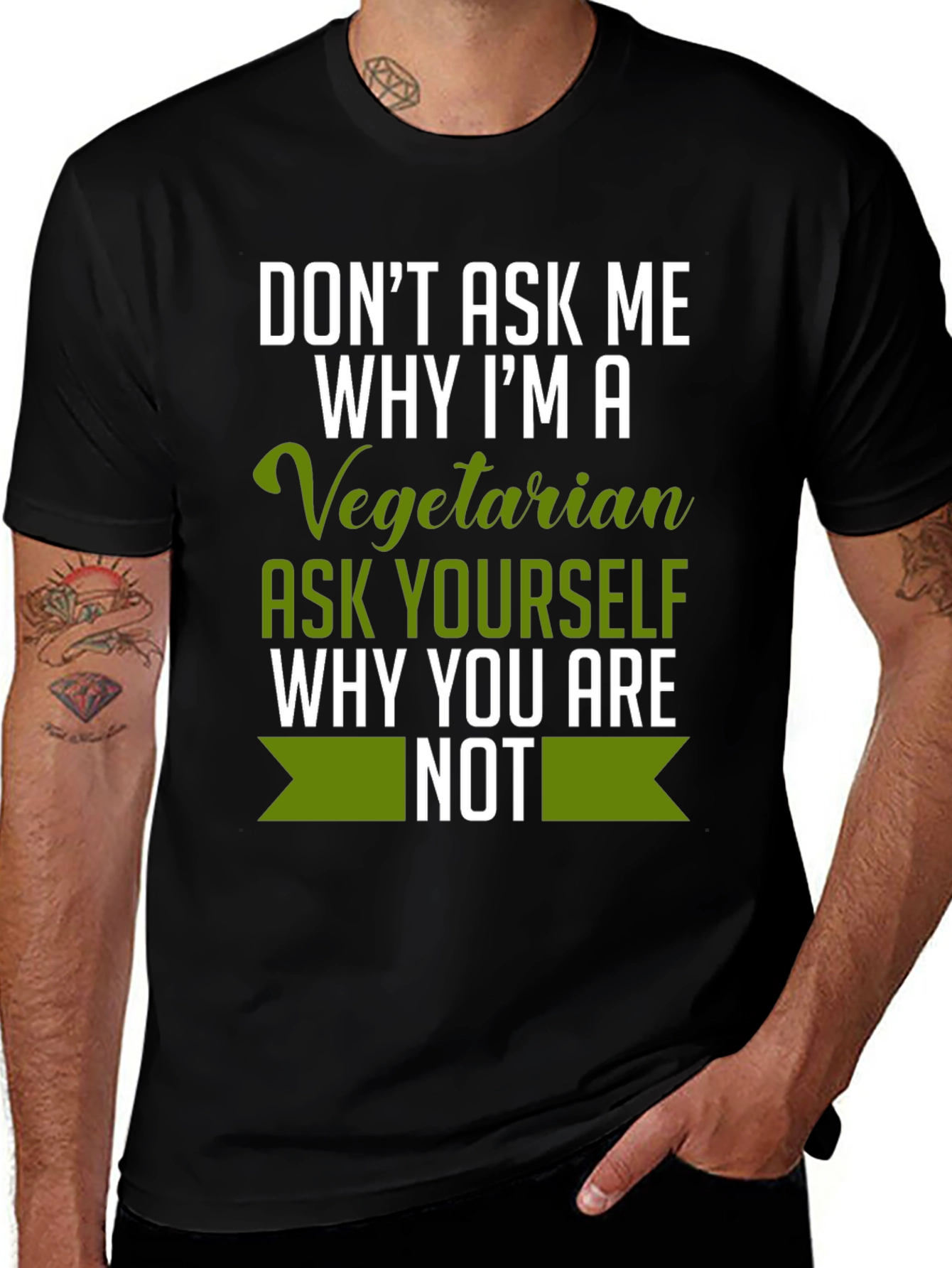 Vegetarian T-Shirt - Ask Yourself Why Not!