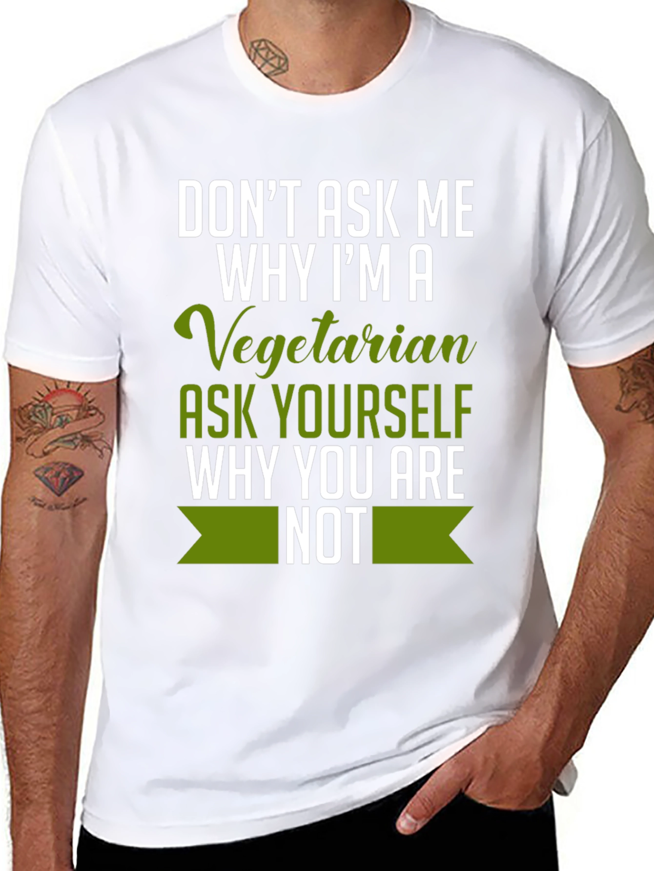 Vegetarian T-Shirt - Ask Yourself Why Not!
