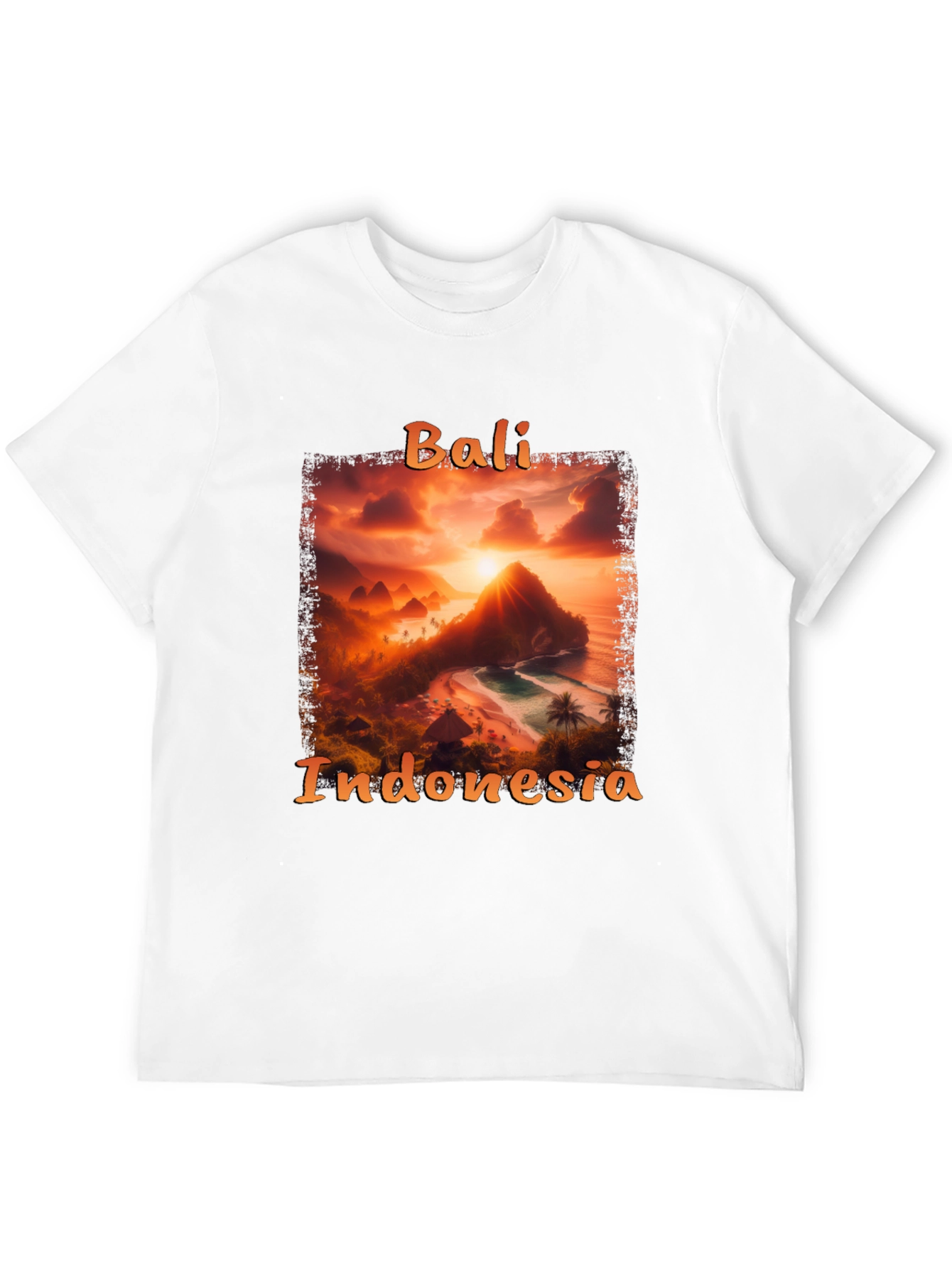 Bali Indonesia Sunset Graphic Tee - Black