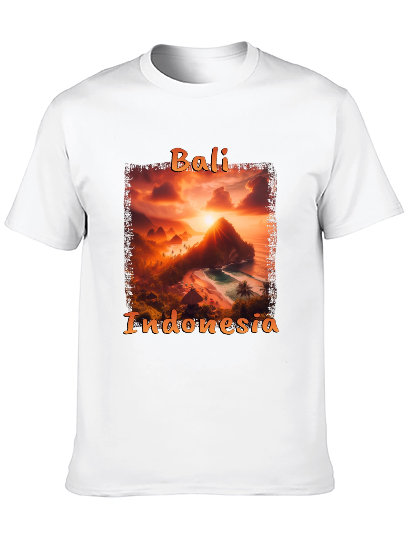 Bali Indonesia Sunset Graphic Tee - Black