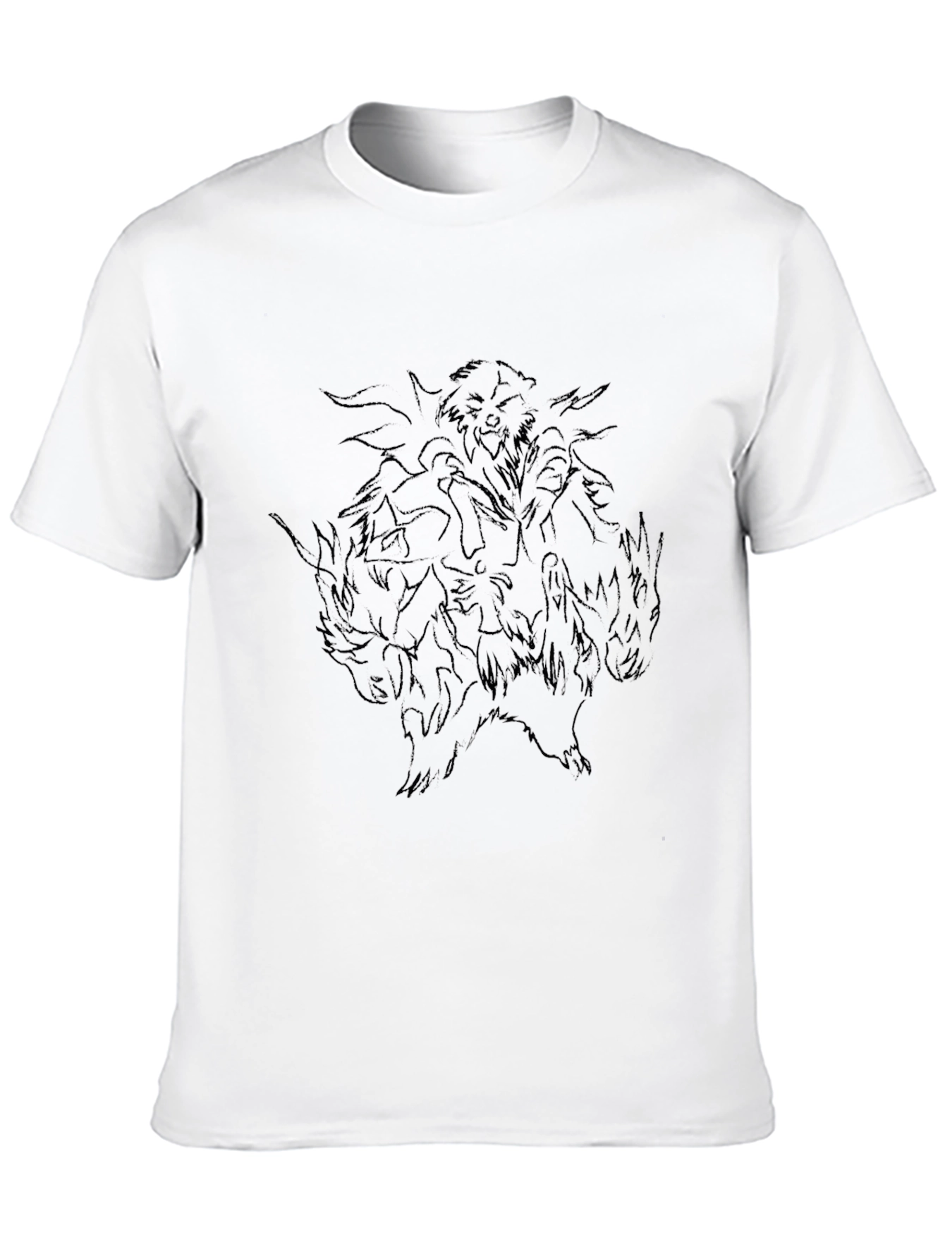 Mens Black Graphic Tee - Abstract Design
