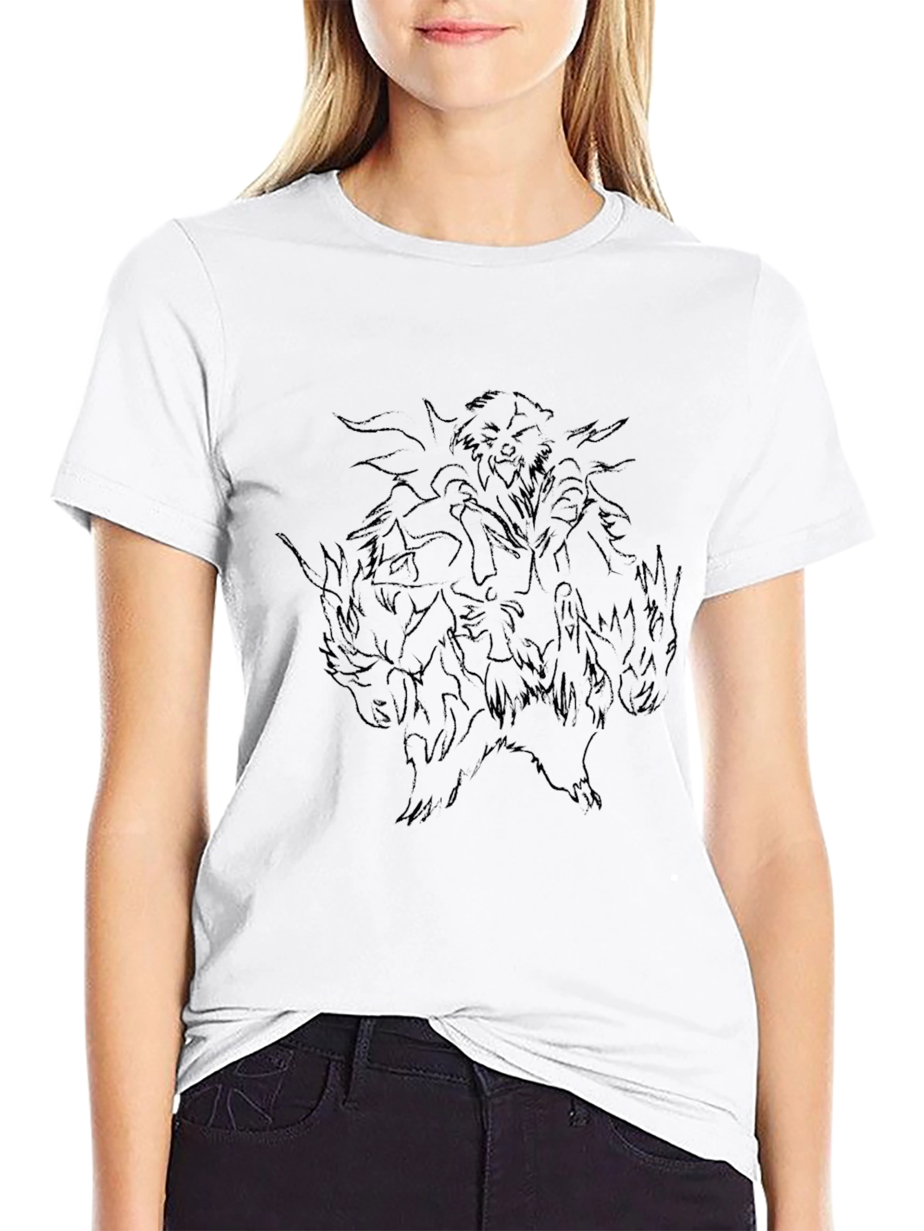 Mens Black Graphic Tee - Abstract Design