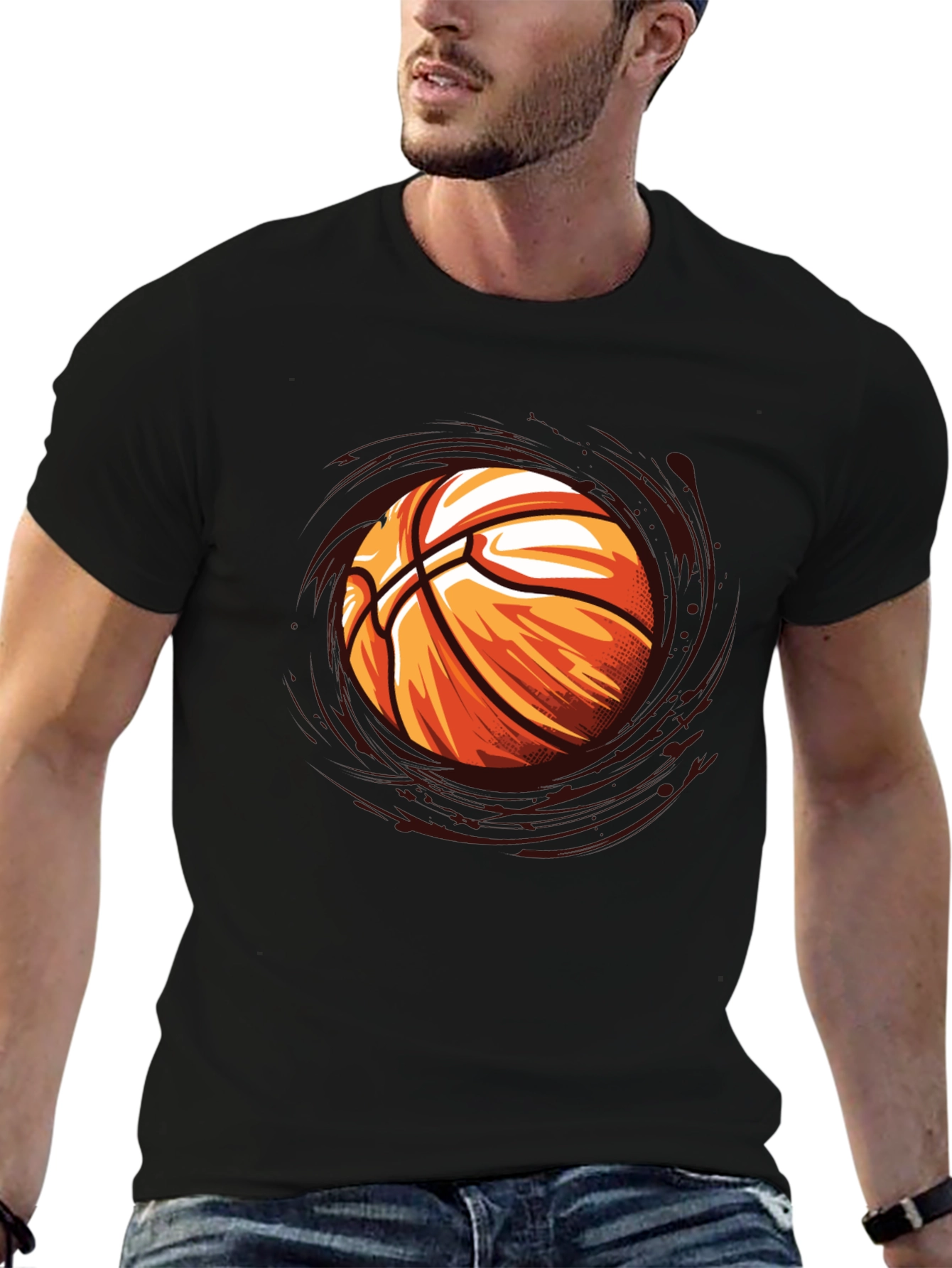 Basketball Graphic Black T-Shirt