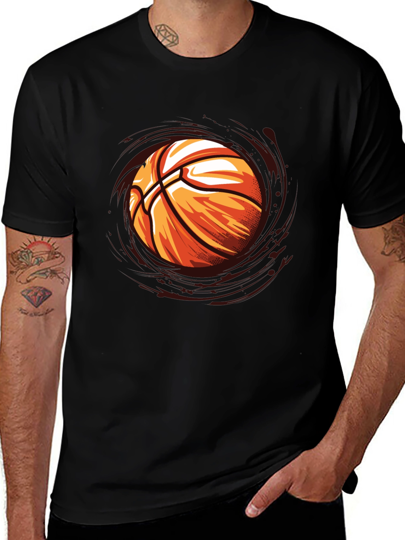 Basketball Graphic Black T-Shirt