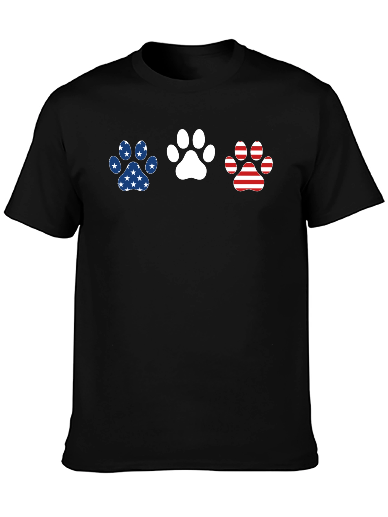 Patriotic Paw Print T-Shirt - Dog Lover Tee