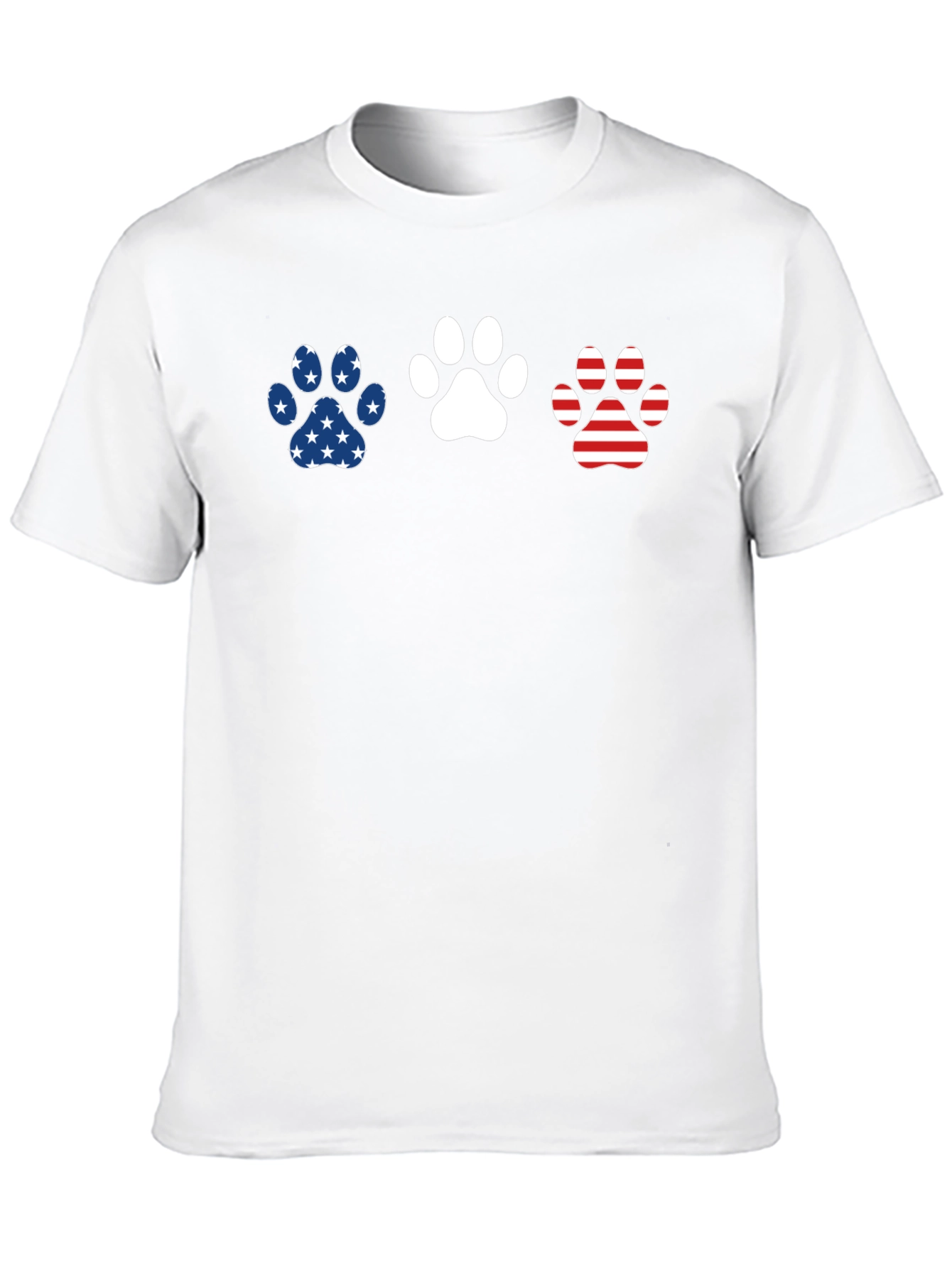 Patriotic Paw Print T-Shirt - Dog Lover Tee