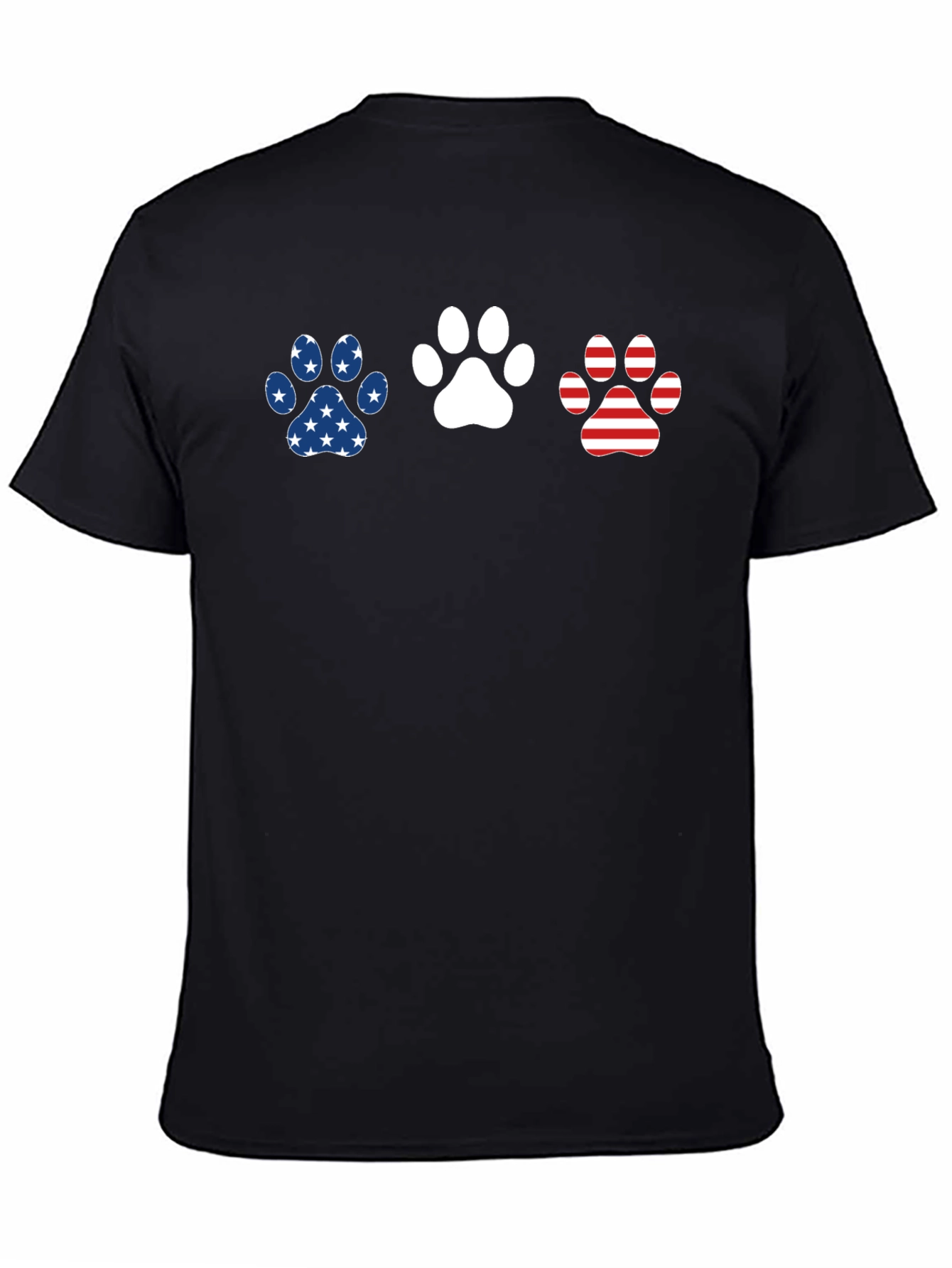 Patriotic Paw Print T-Shirt - Dog Lover Tee