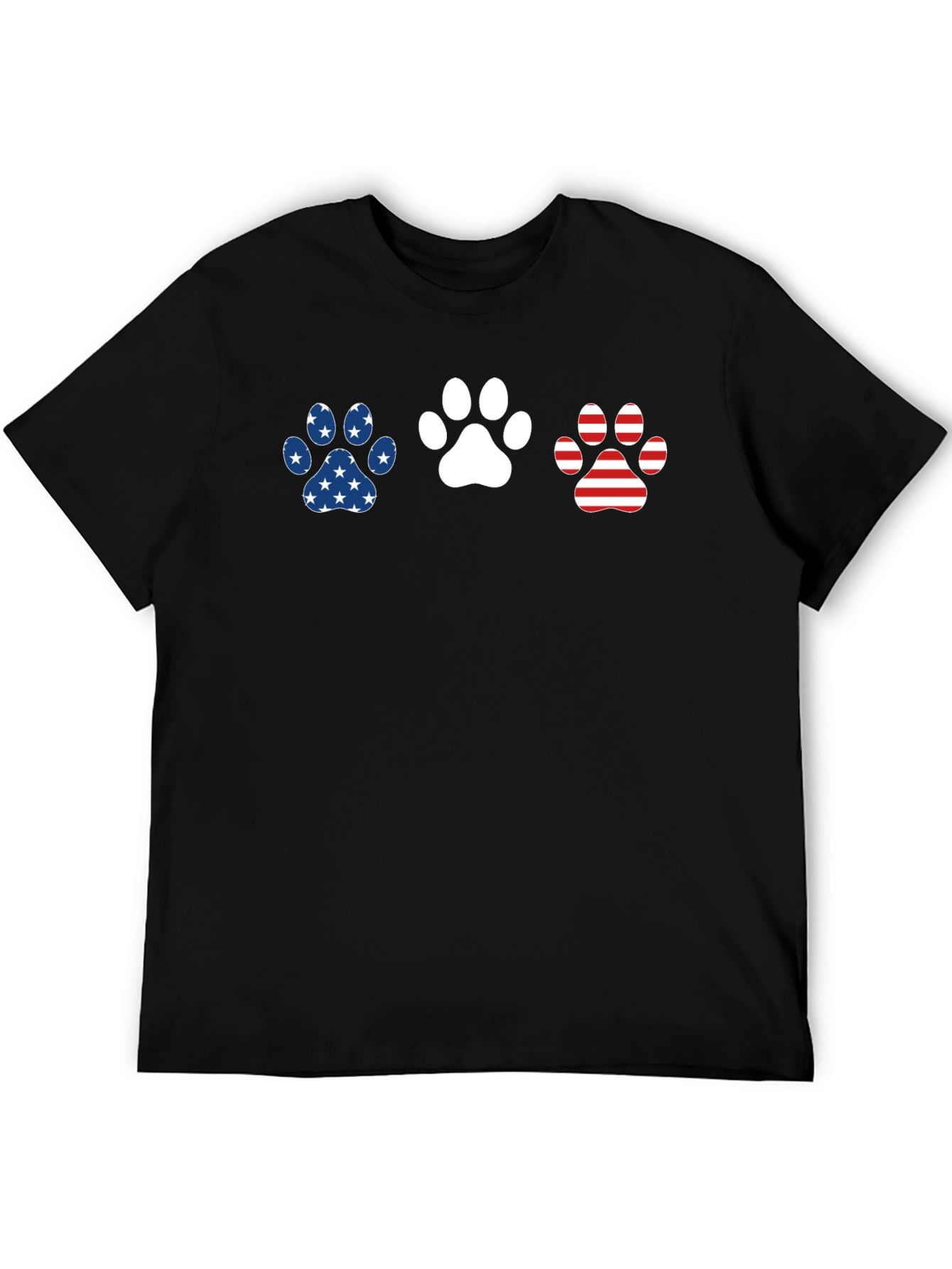 Patriotic Paw Print T-Shirt - Dog Lover Tee