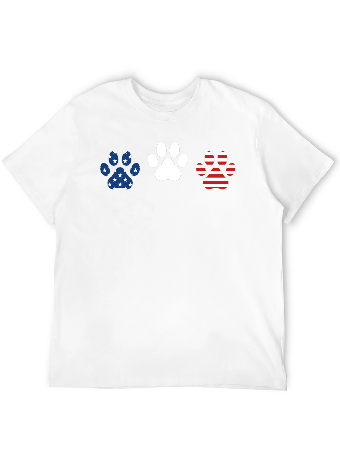 Patriotic Paw Print T-Shirt - Dog Lover Tee