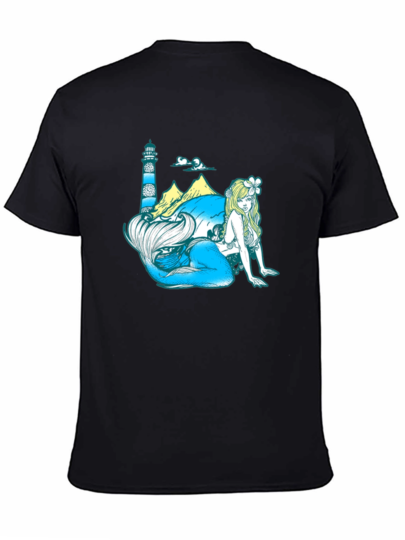 Mermaid Lighthouse Graphic Tee - Coastal Style