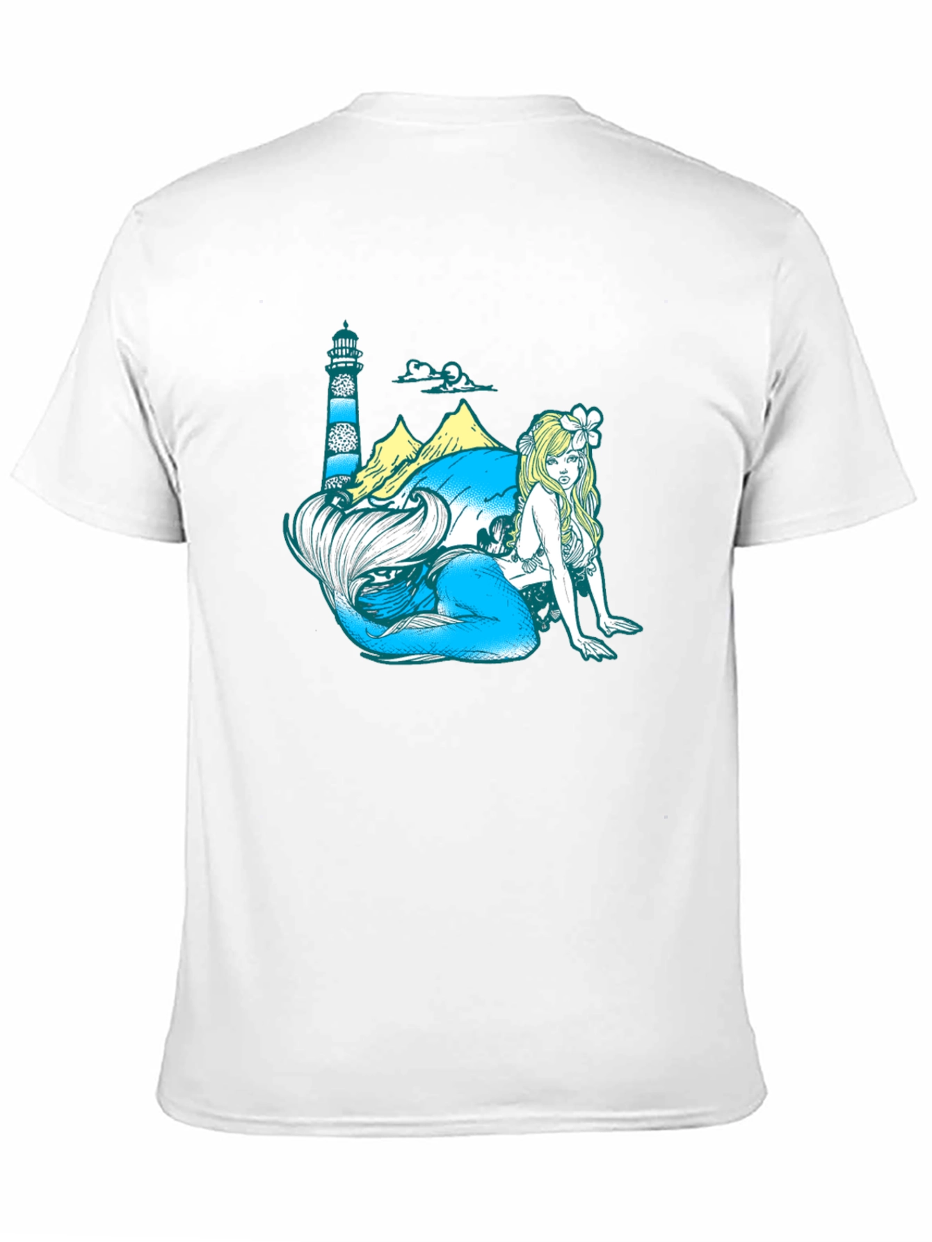 Mermaid Lighthouse Graphic Tee - Coastal Style