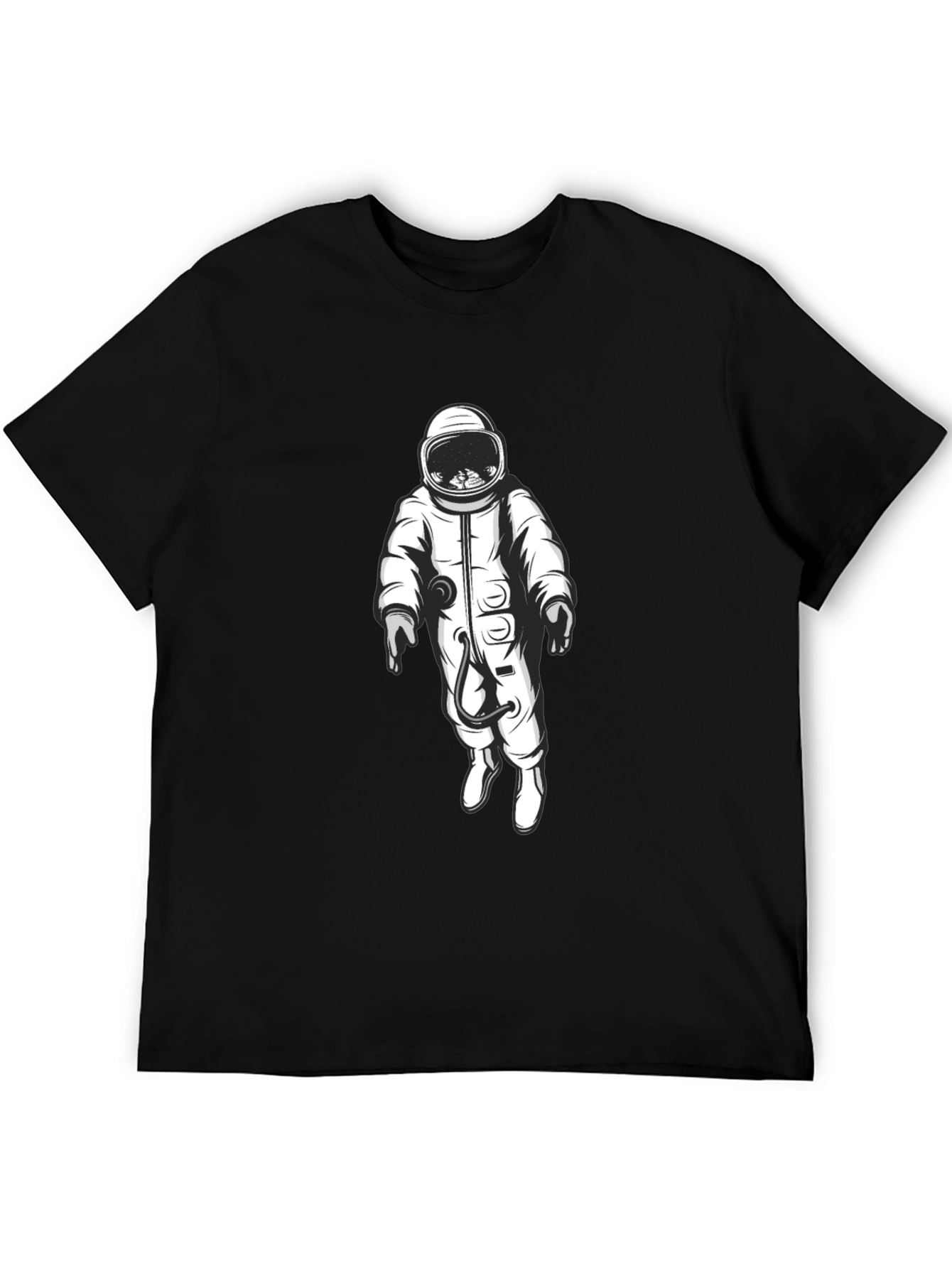 Astronaut Graphic Print Black T-Shirt