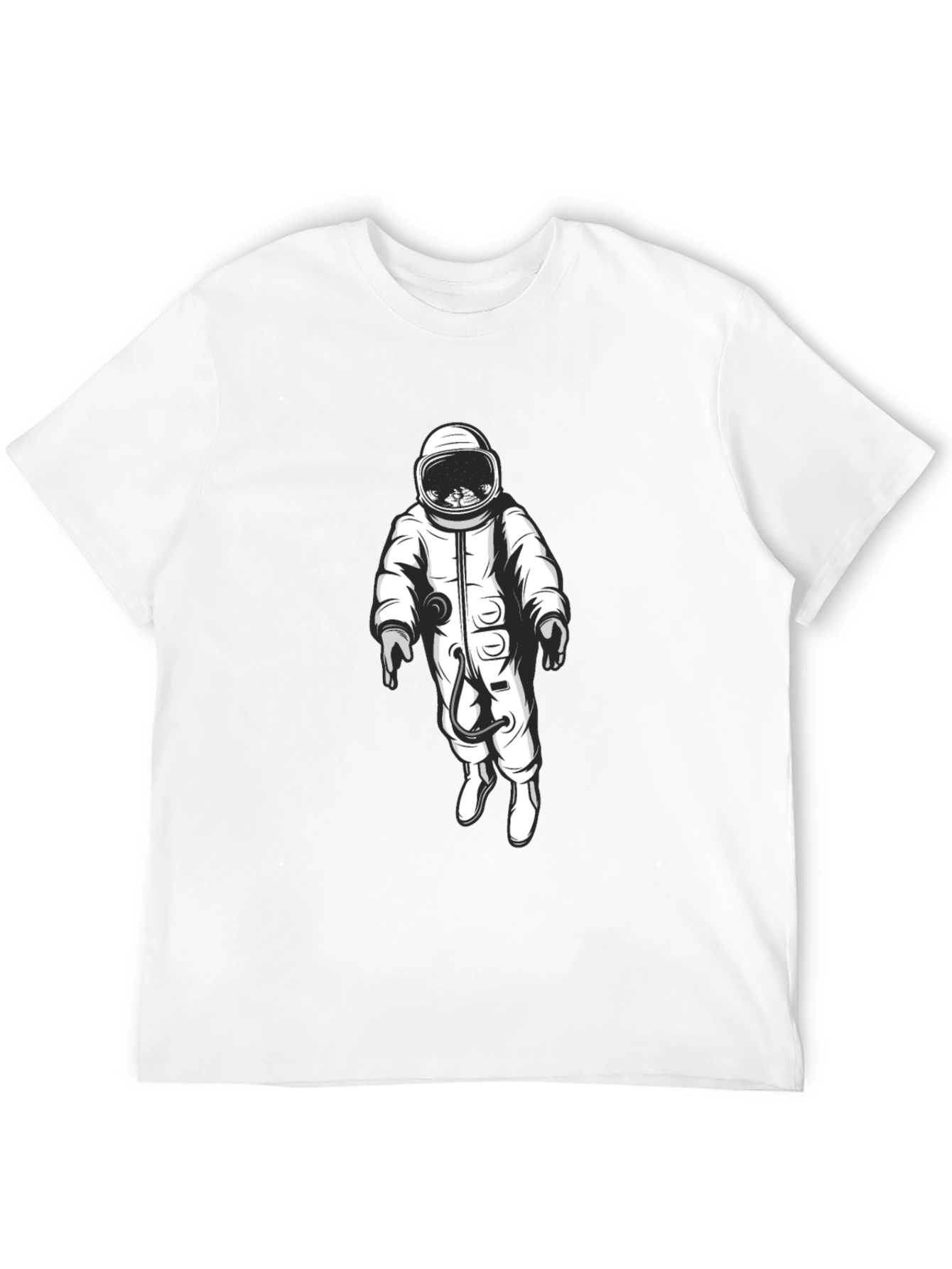 Astronaut Graphic Print Black T-Shirt