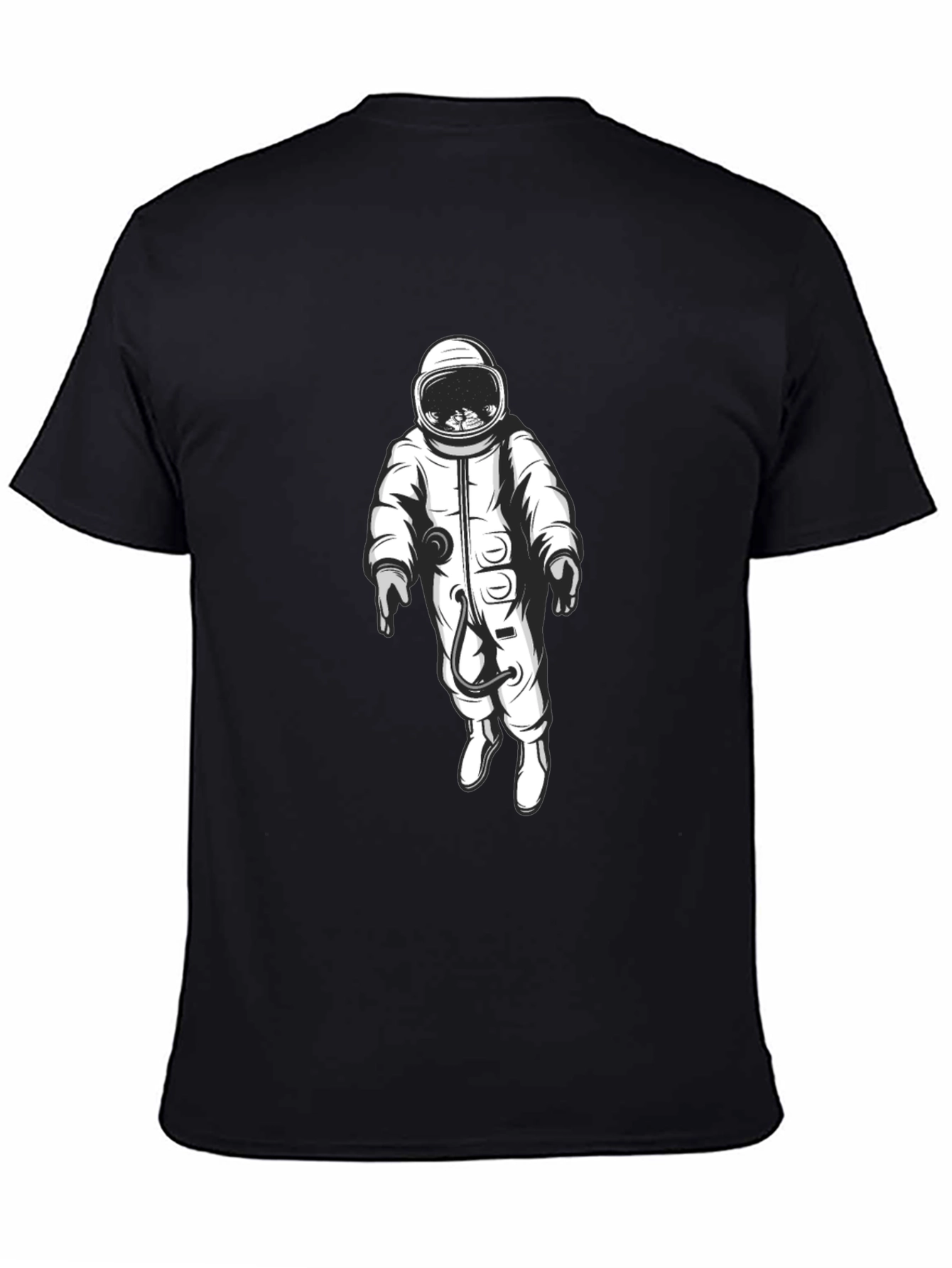 Astronaut Graphic Print Black T-Shirt