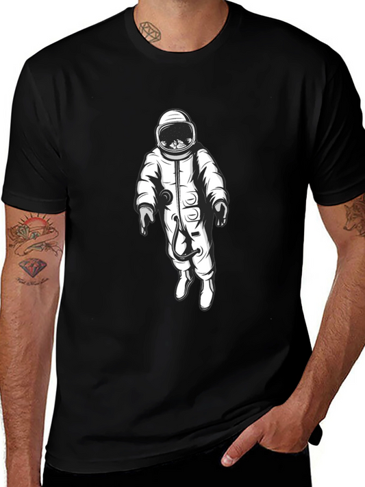 Astronaut Graphic Print Black T-Shirt