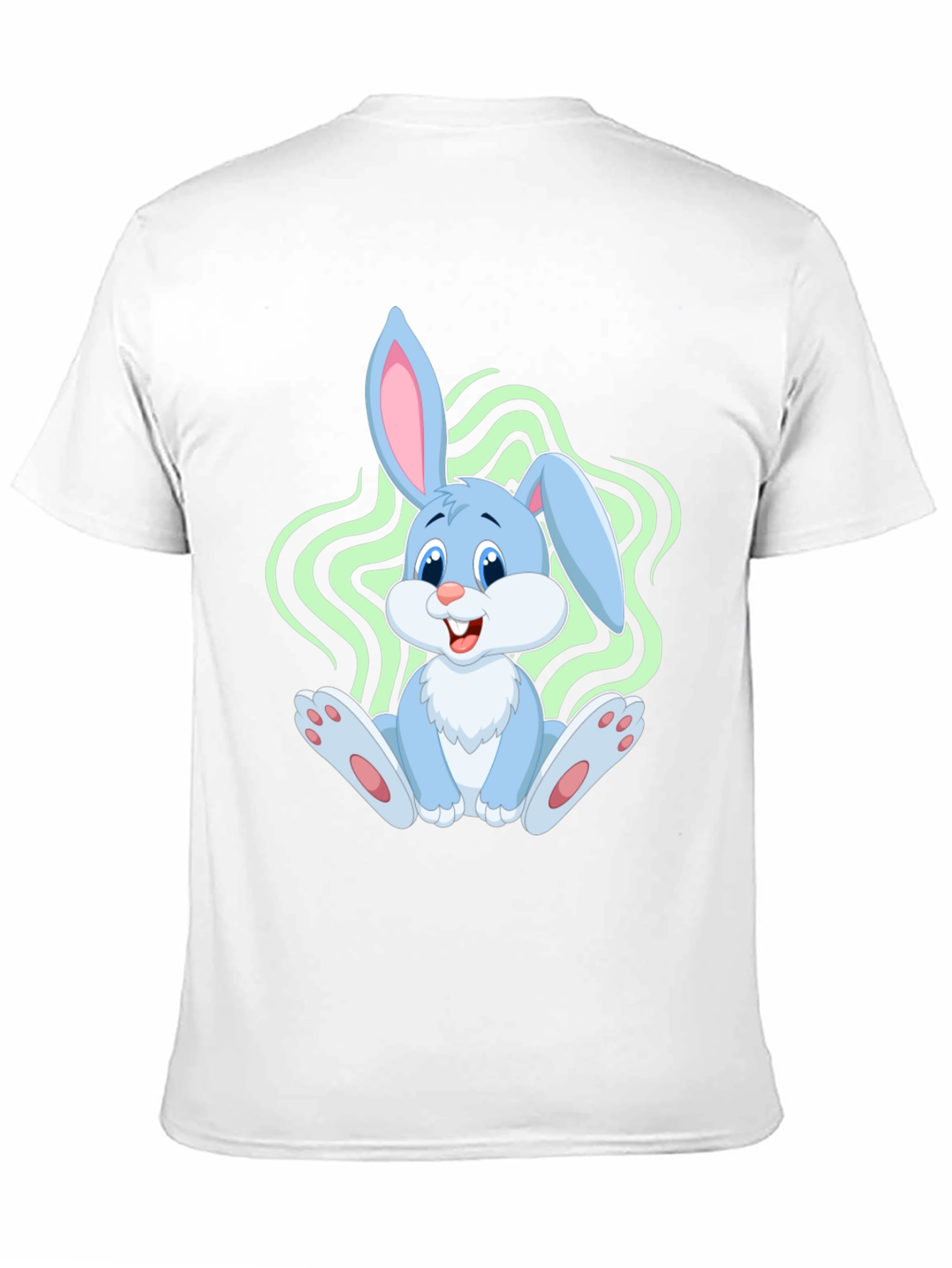 Cute Bunny Graphic Tee - Black Cotton Blend