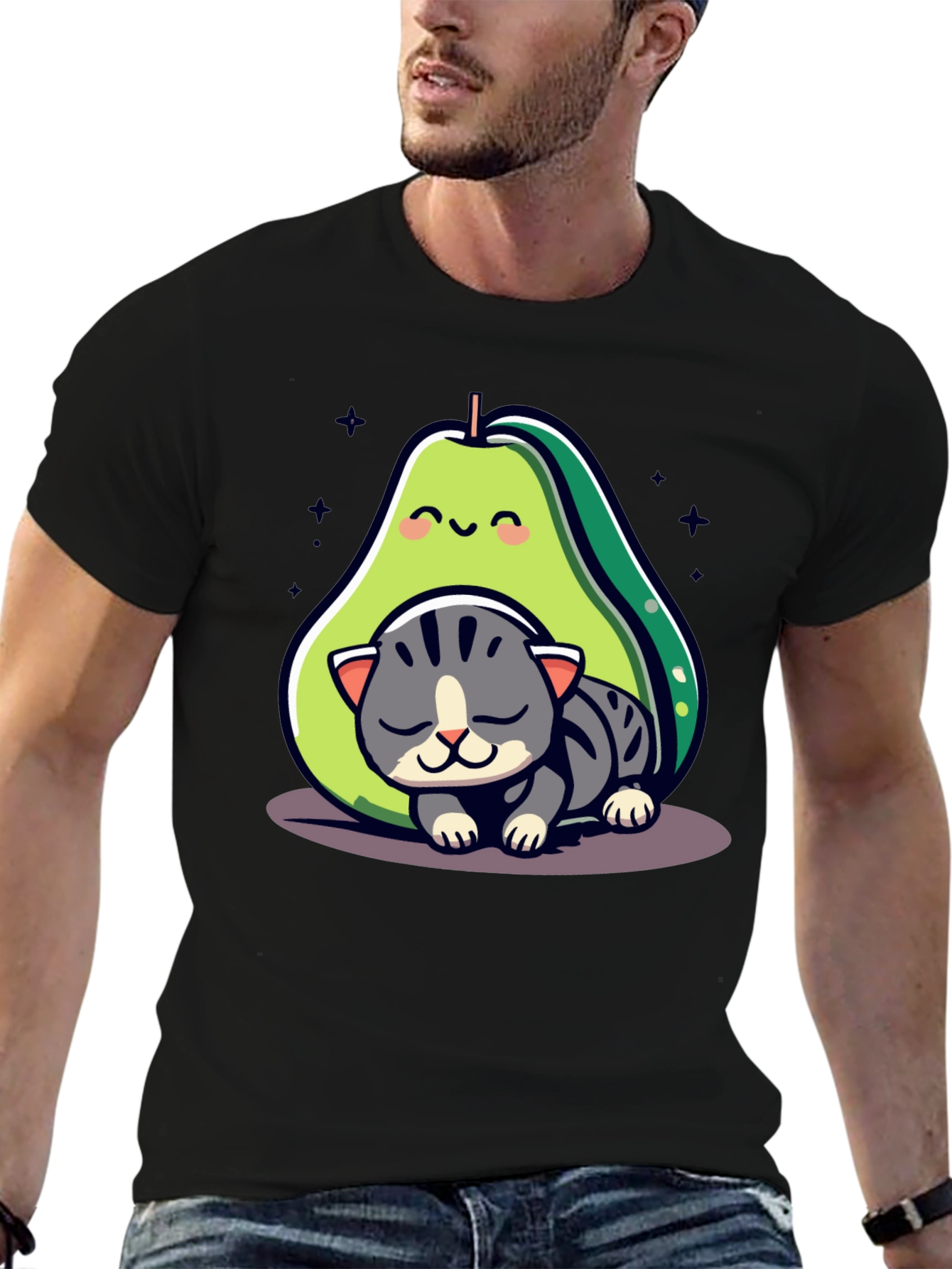 Avocado Cat Nap Graphic Tee - Cute & Comfy