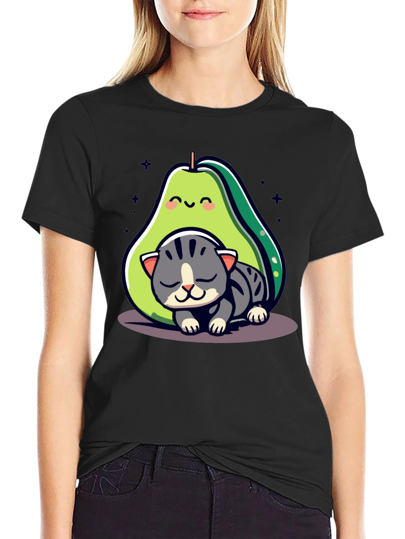 Avocado Cat Nap Graphic Tee - Cute & Comfy