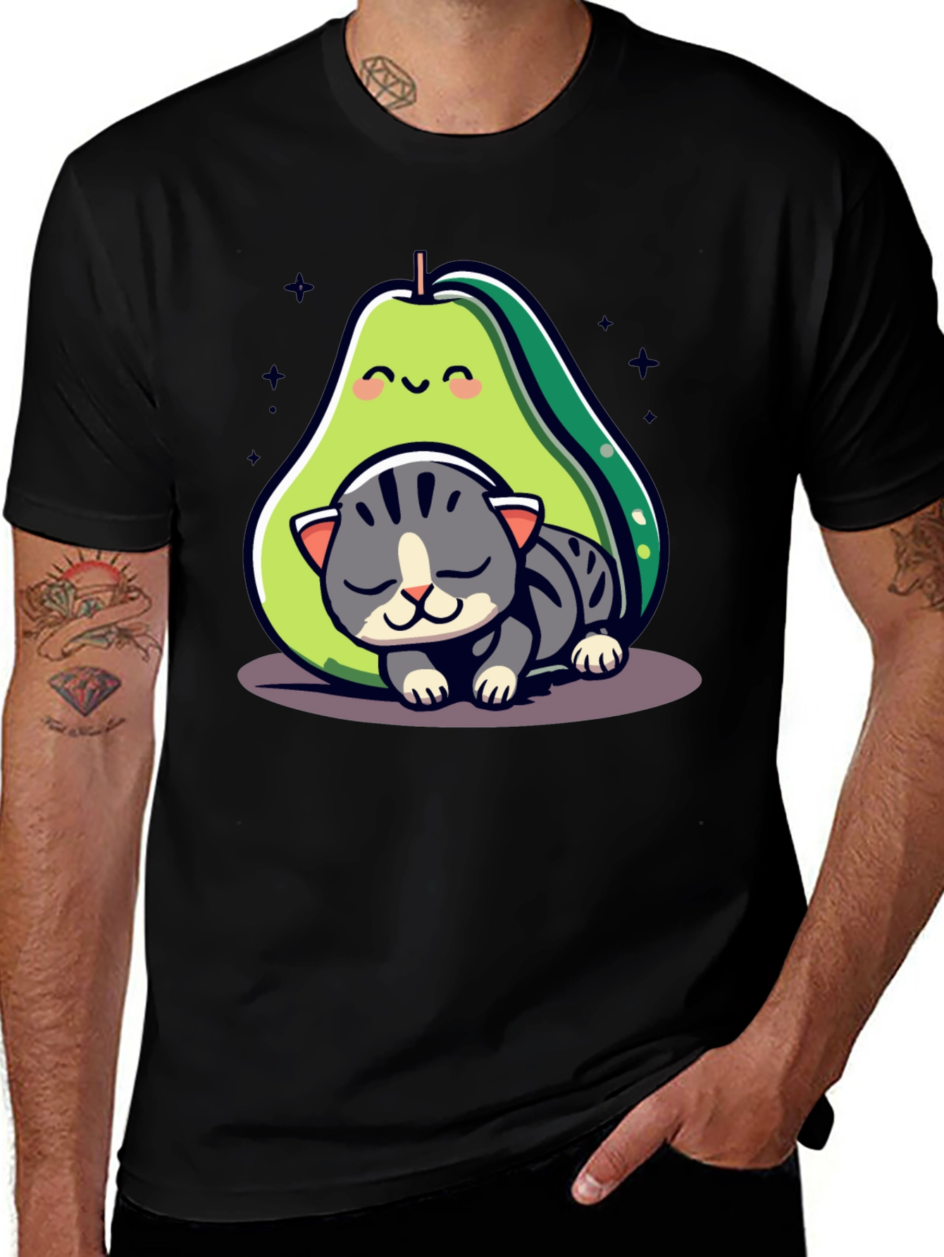 Avocado Cat Nap Graphic Tee - Cute & Comfy