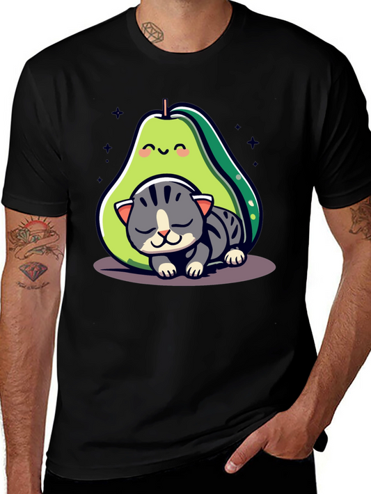 Avocado Cat Nap Graphic Tee - Cute & Comfy