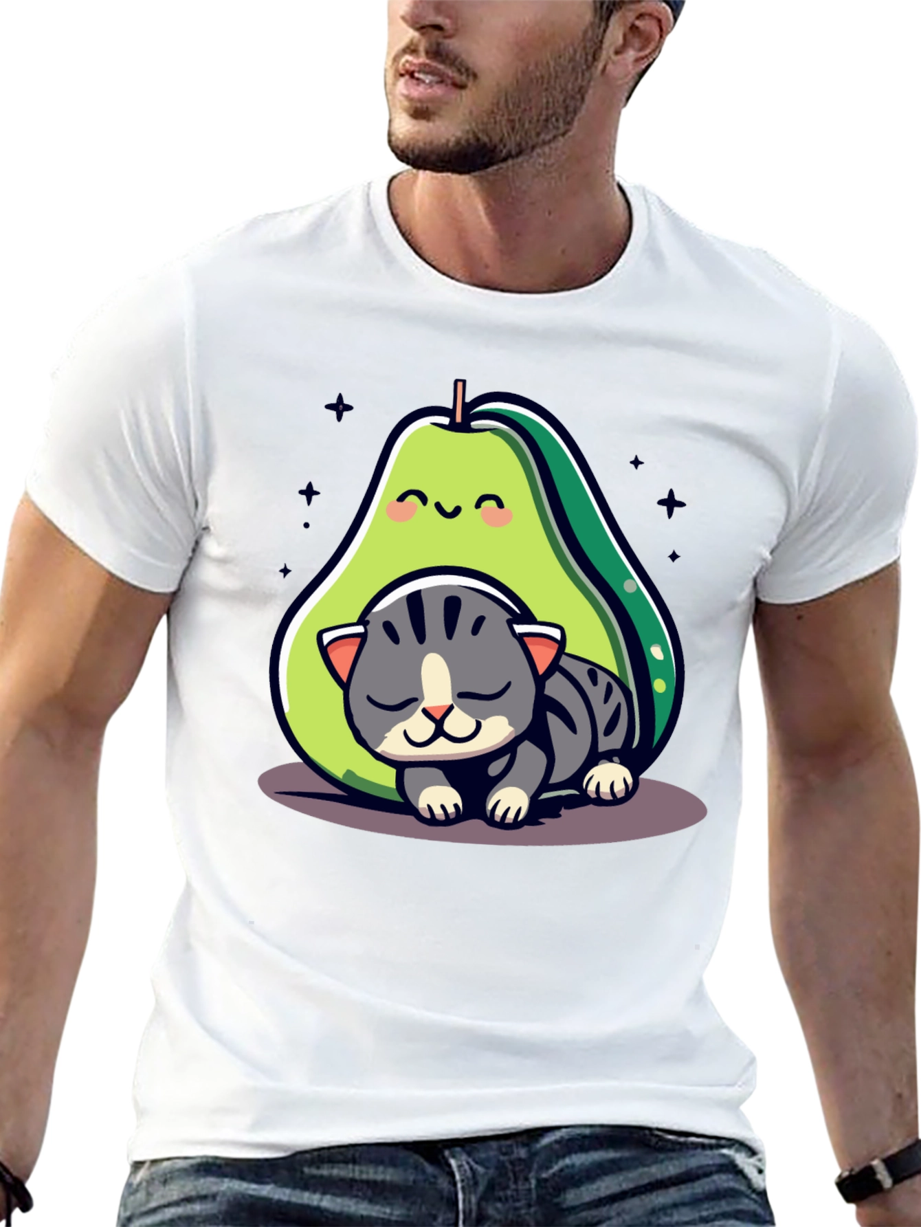 Avocado Cat Nap Graphic Tee - Cute & Comfy
