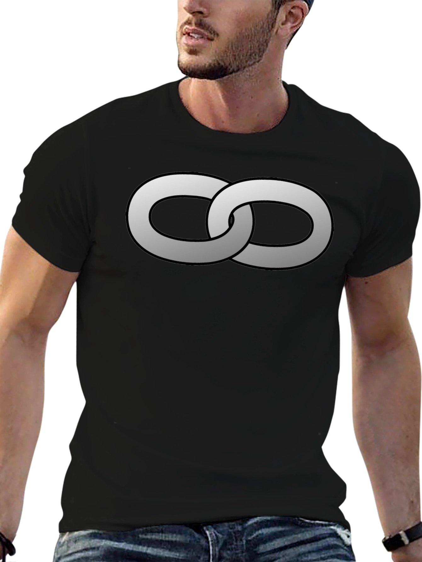 Interlocked Rings Graphic Tee - Stylish Black T-Shirt