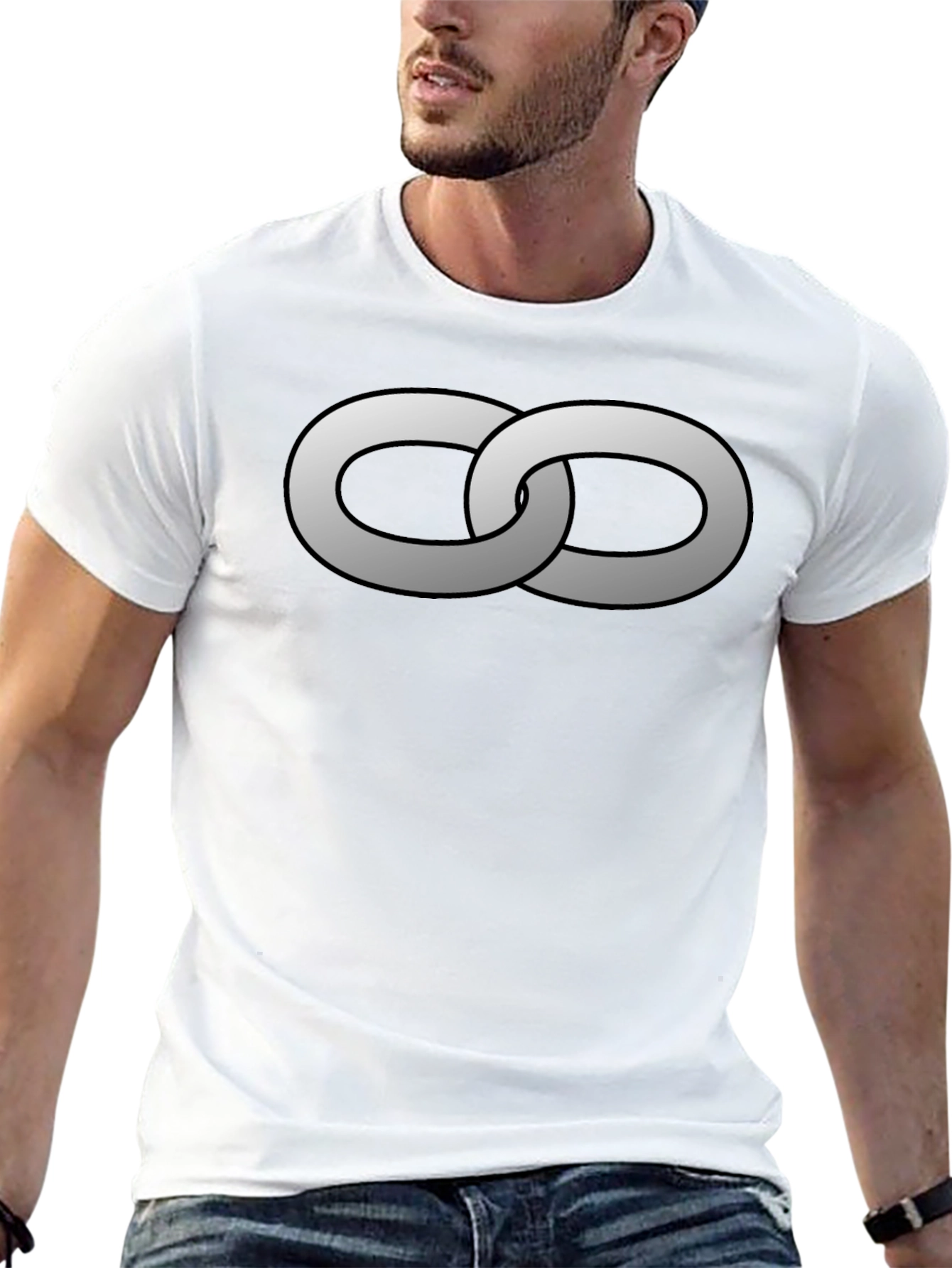Interlocked Rings Graphic Tee - Stylish Black T-Shirt