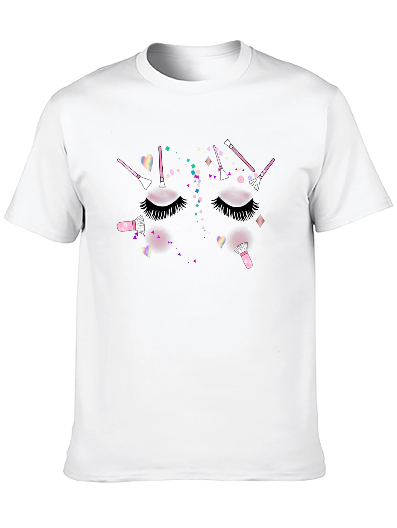 Makeup Lashes Brush Graphic Black T-Shirt