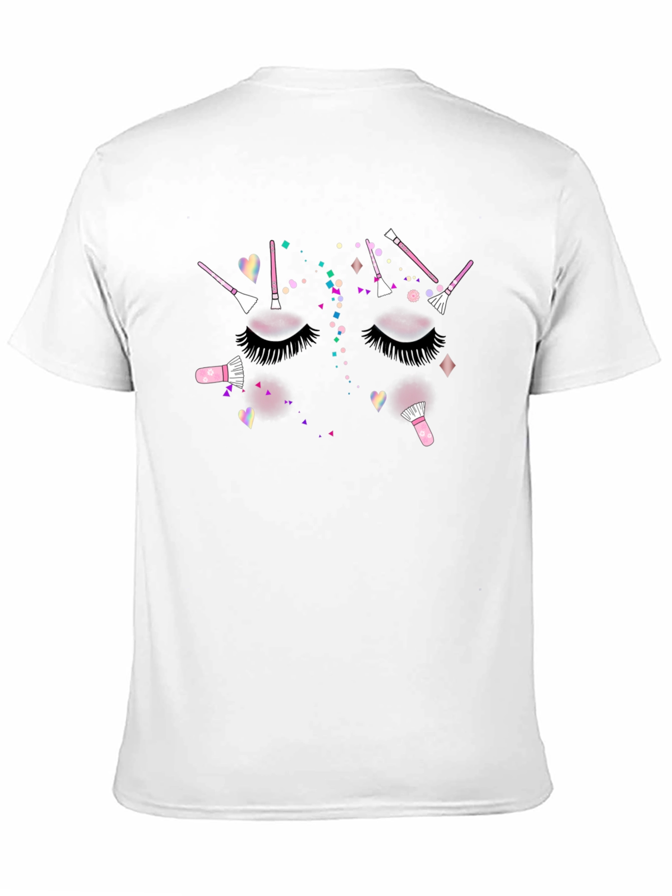 Makeup Lashes Brush Graphic Black T-Shirt