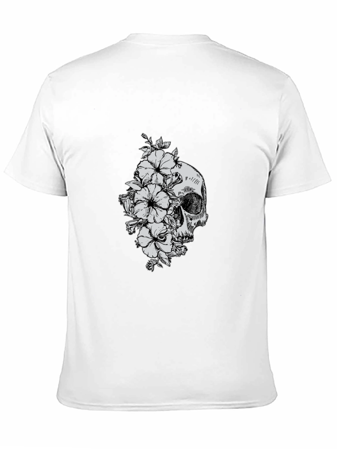 Skull and Flowers Graphic T-Shirt