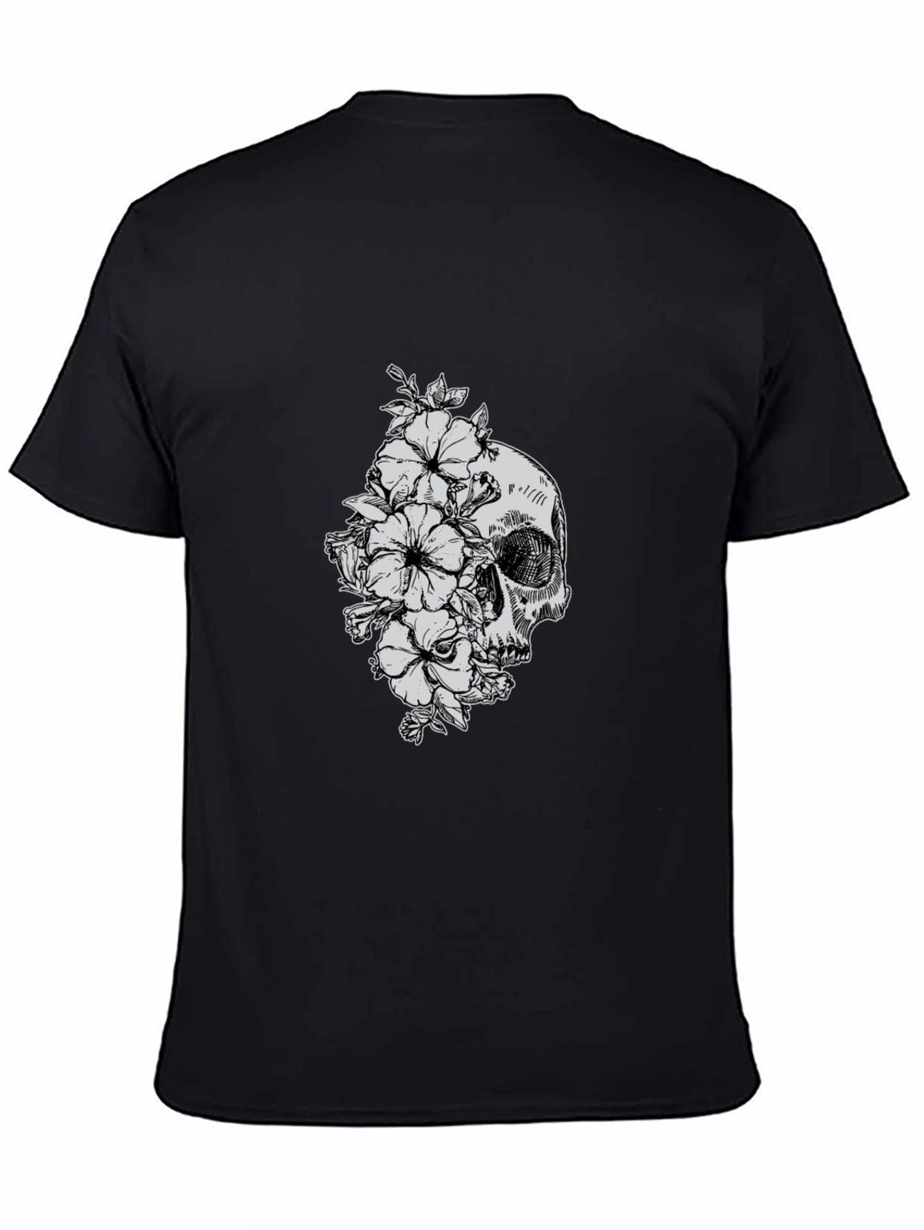 Skull and Flowers Graphic T-Shirt