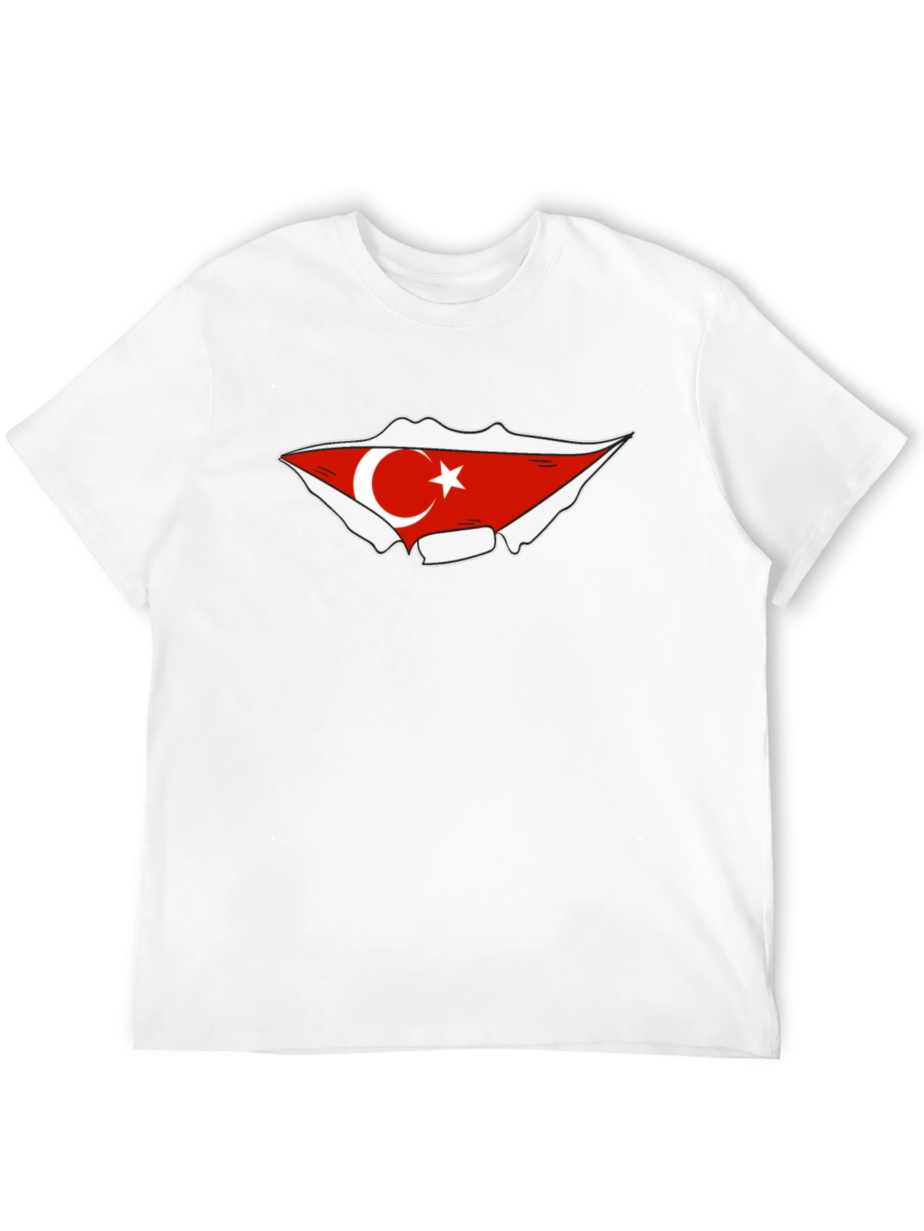 Turkish Flag Graphic Tee - Black Cotton T-Shirt