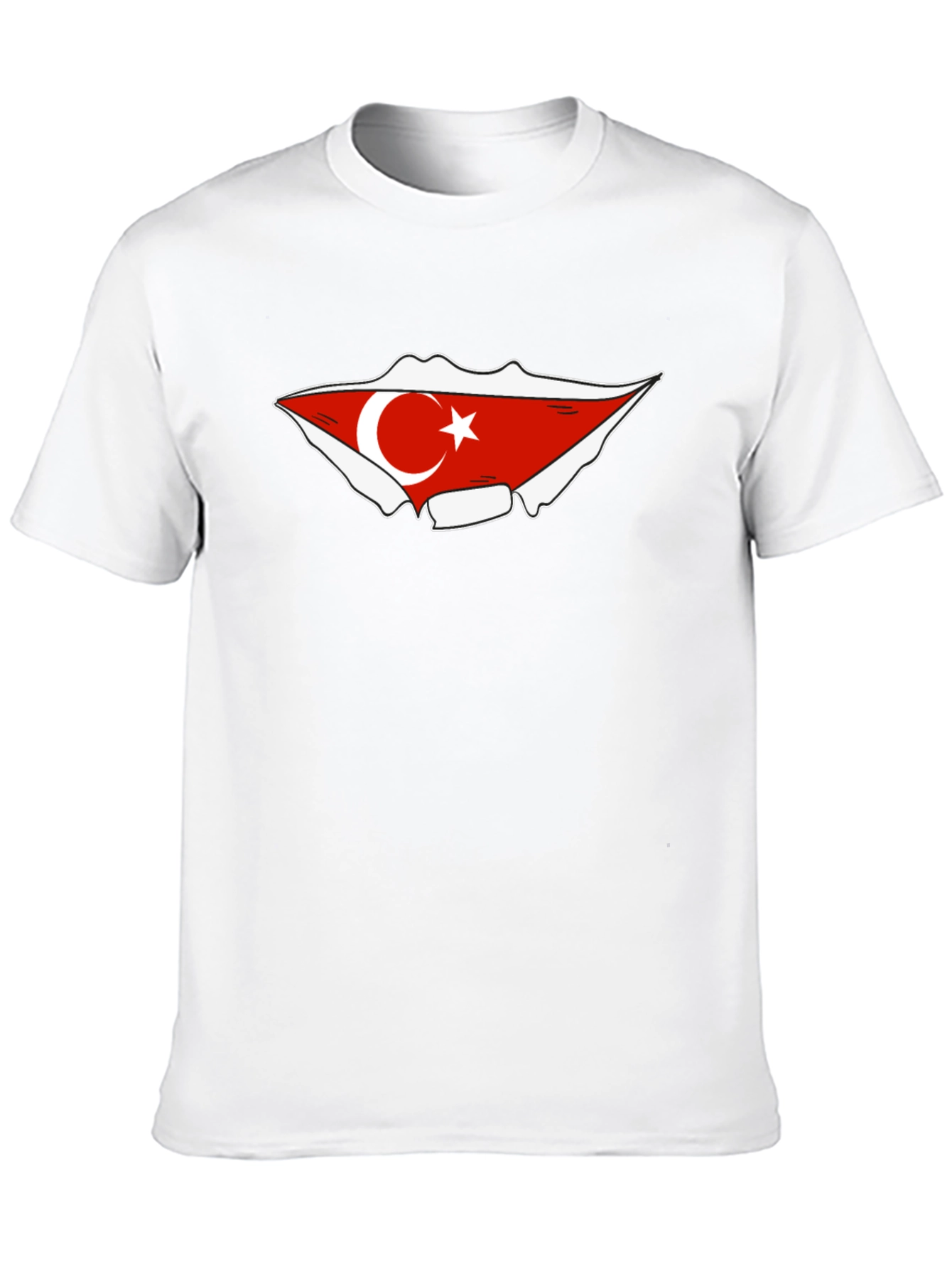 Turkish Flag Graphic Tee - Black Cotton T-Shirt