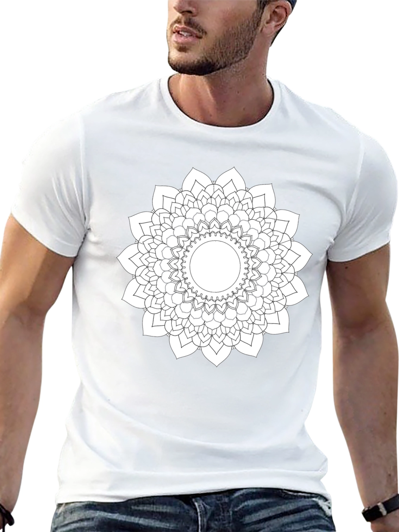 Mandala Design Black T-Shirt