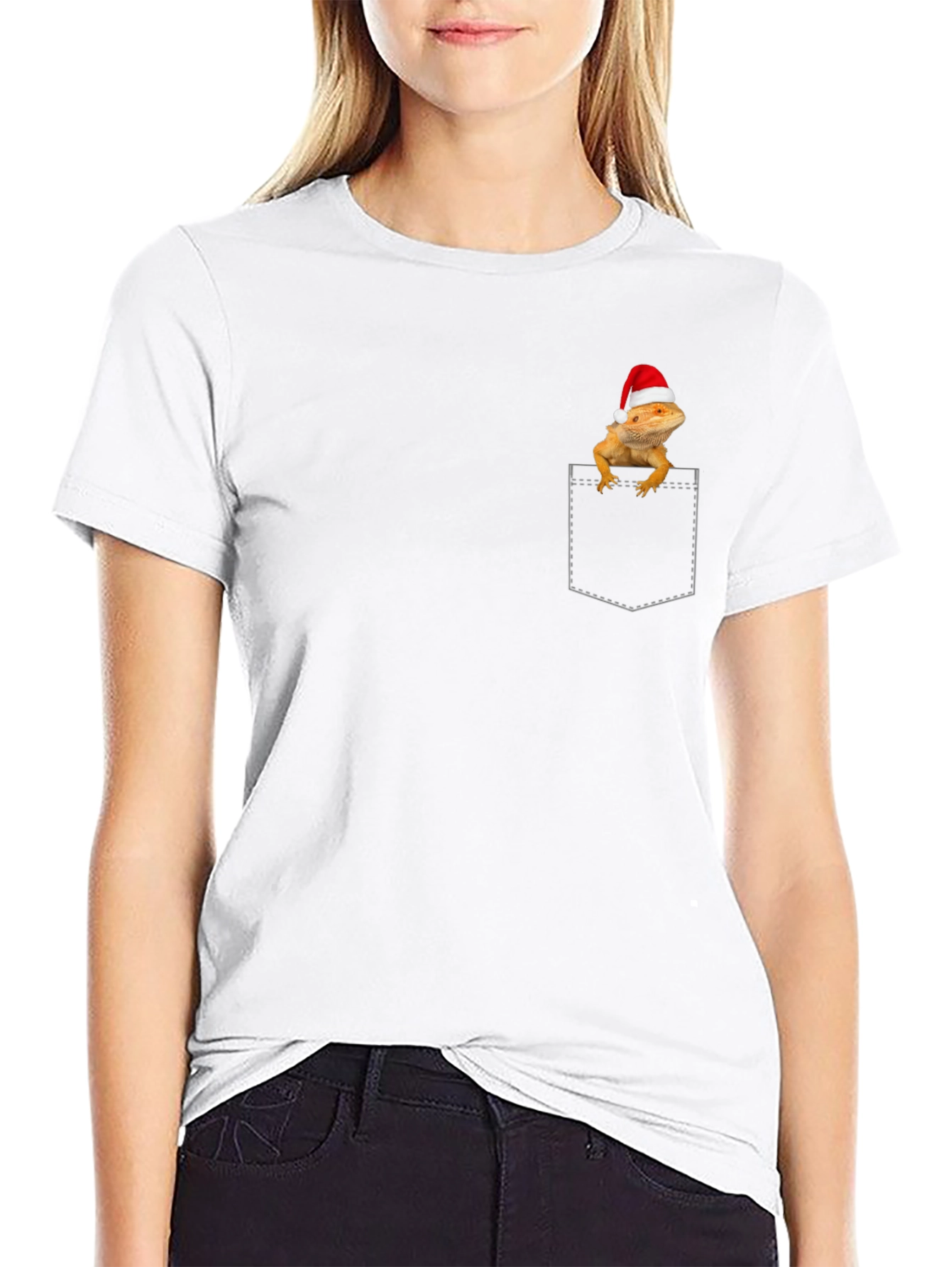 Bearded Dragon in Pocket Christmas T-Shirt