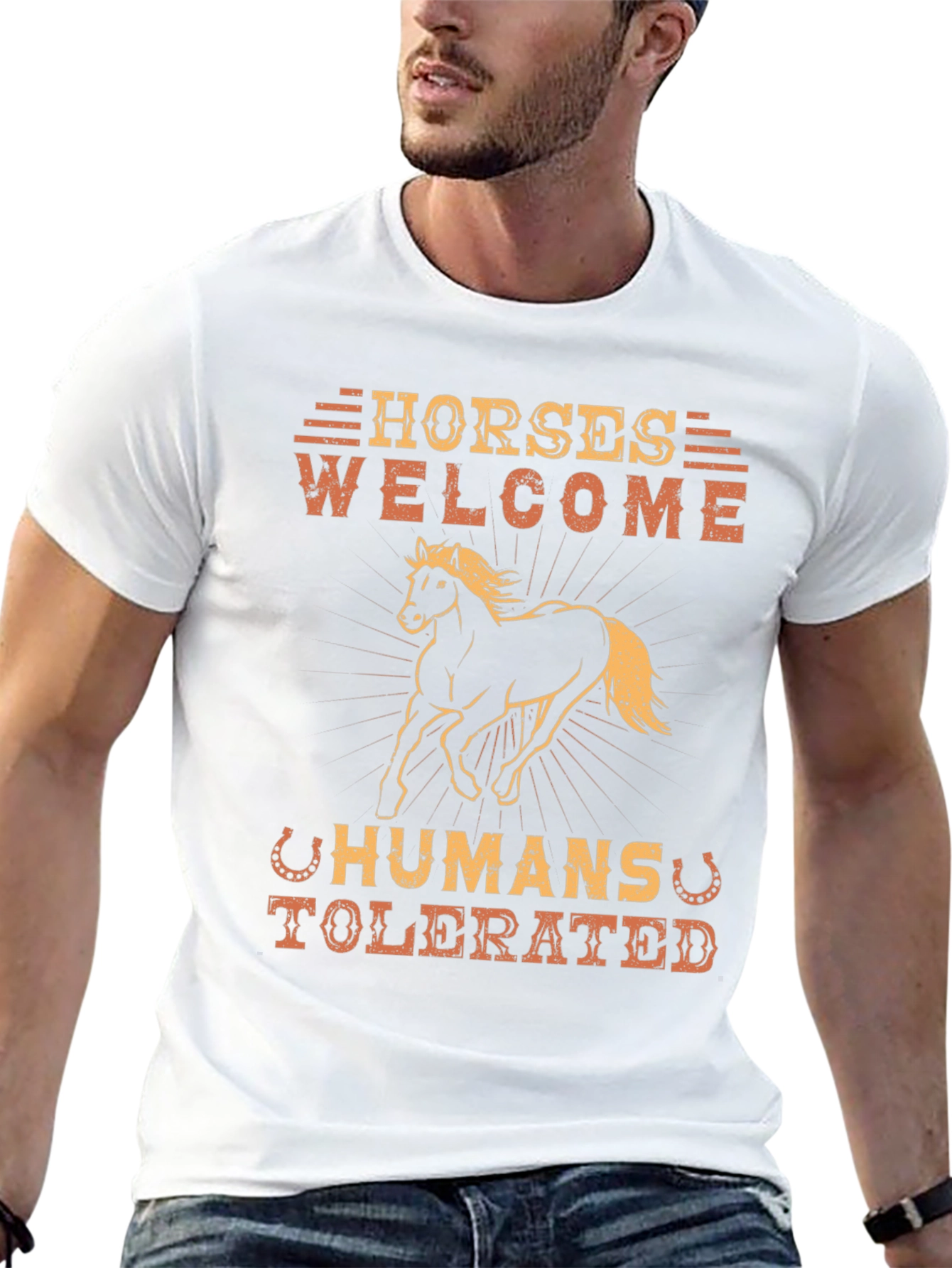 Horses Welcome Humans Tolerated Graphic T-Shirt