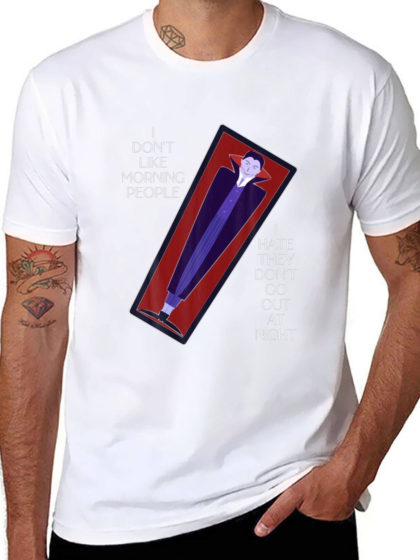 Vampire Coffin Graphic T-Shirt - Anti-Morning Person Tee