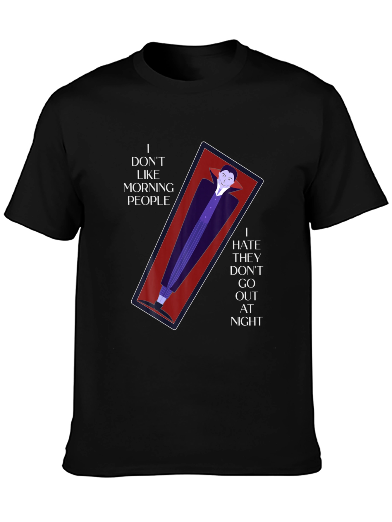 Vampire Coffin Graphic T-Shirt - Anti-Morning Person Tee