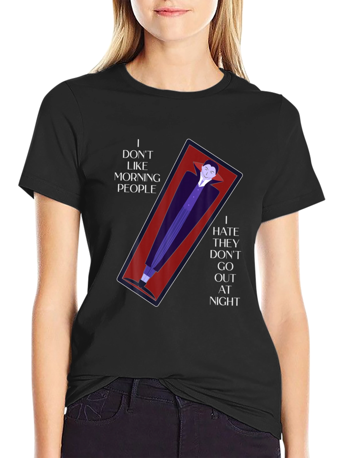 Vampire Coffin Graphic T-Shirt - Anti-Morning Person Tee