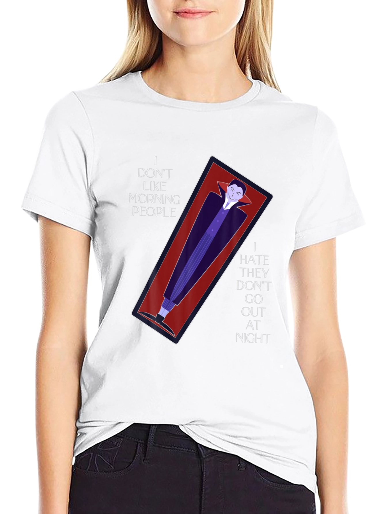 Vampire Coffin Graphic T-Shirt - Anti-Morning Person Tee