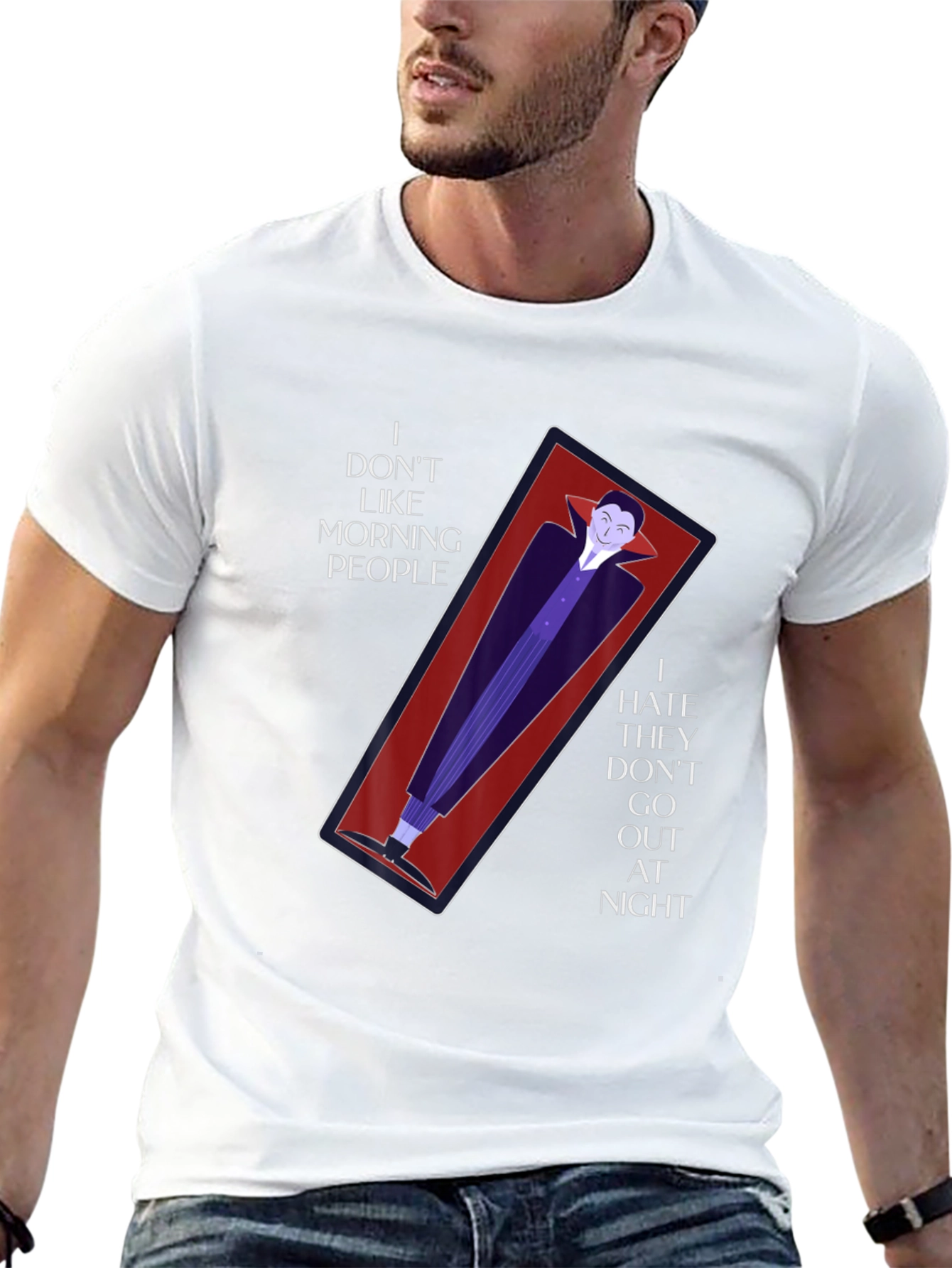 Vampire Coffin Graphic T-Shirt - Anti-Morning Person Tee