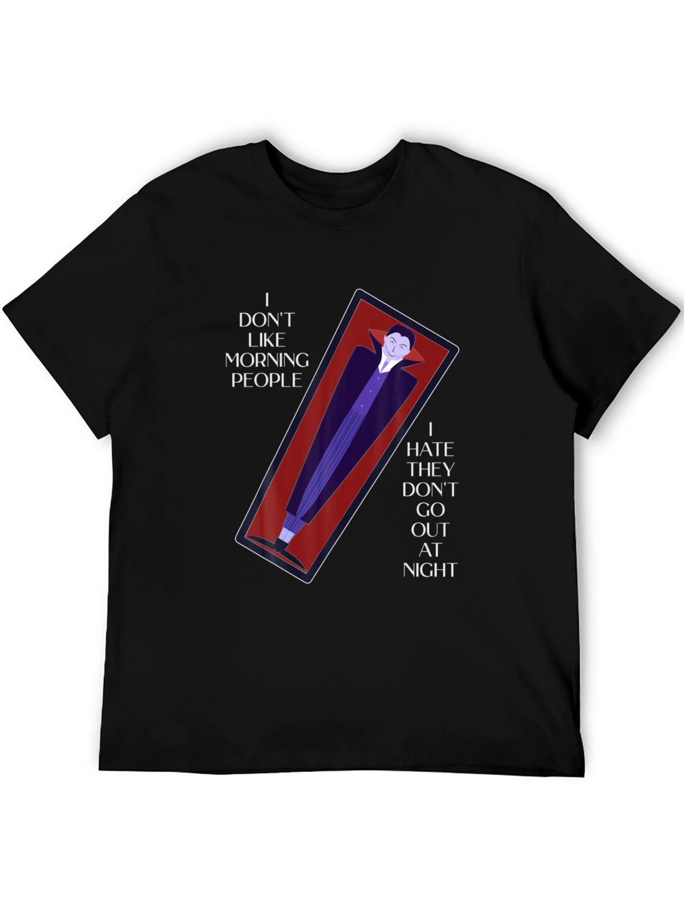 Vampire Coffin Graphic T-Shirt - Anti-Morning Person Tee