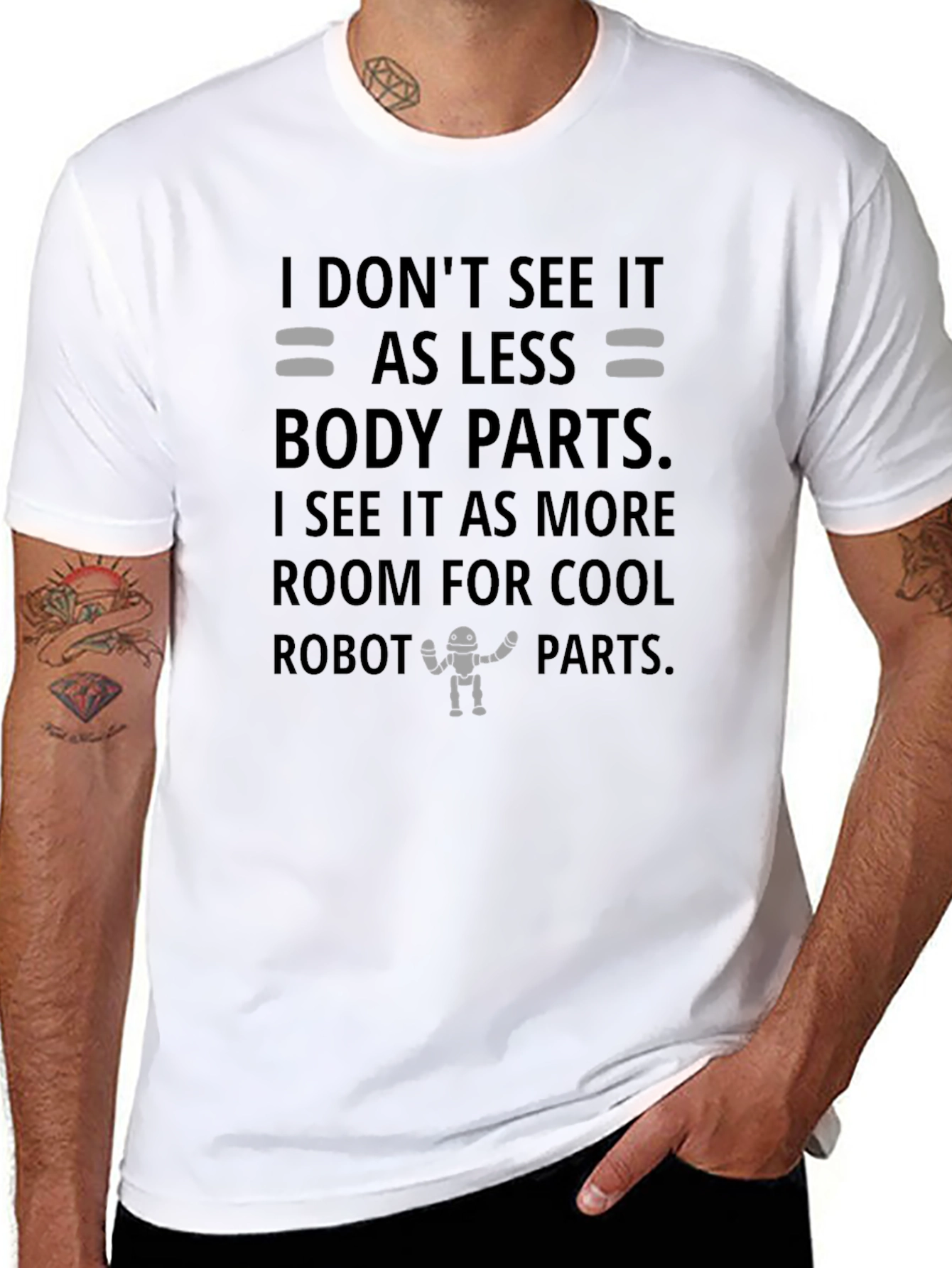 Robot Parts Graphic Tee - Funny Geek T-Shirt