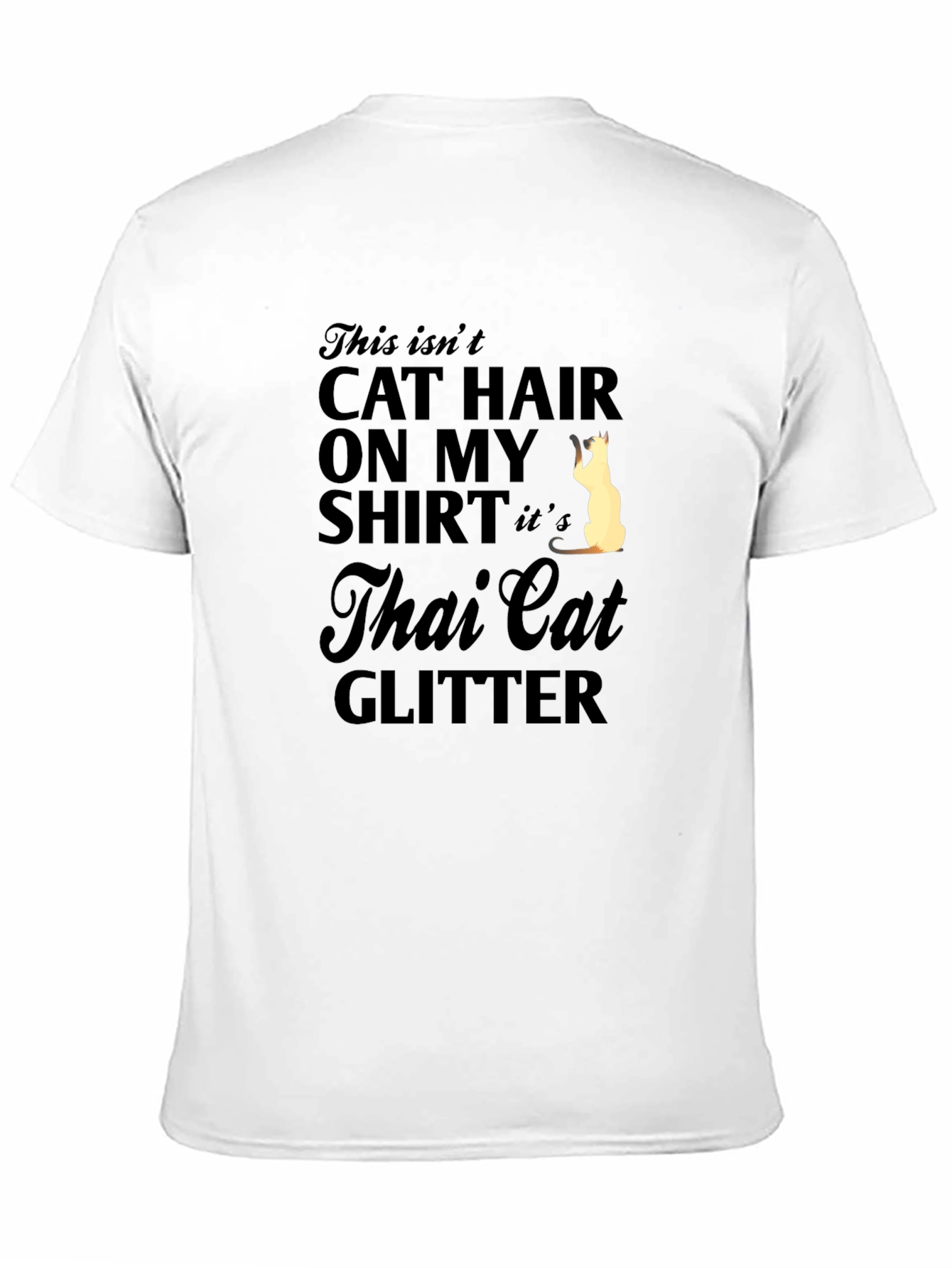 Thai Cat Glitter T-Shirt - Unisex Humor Tee