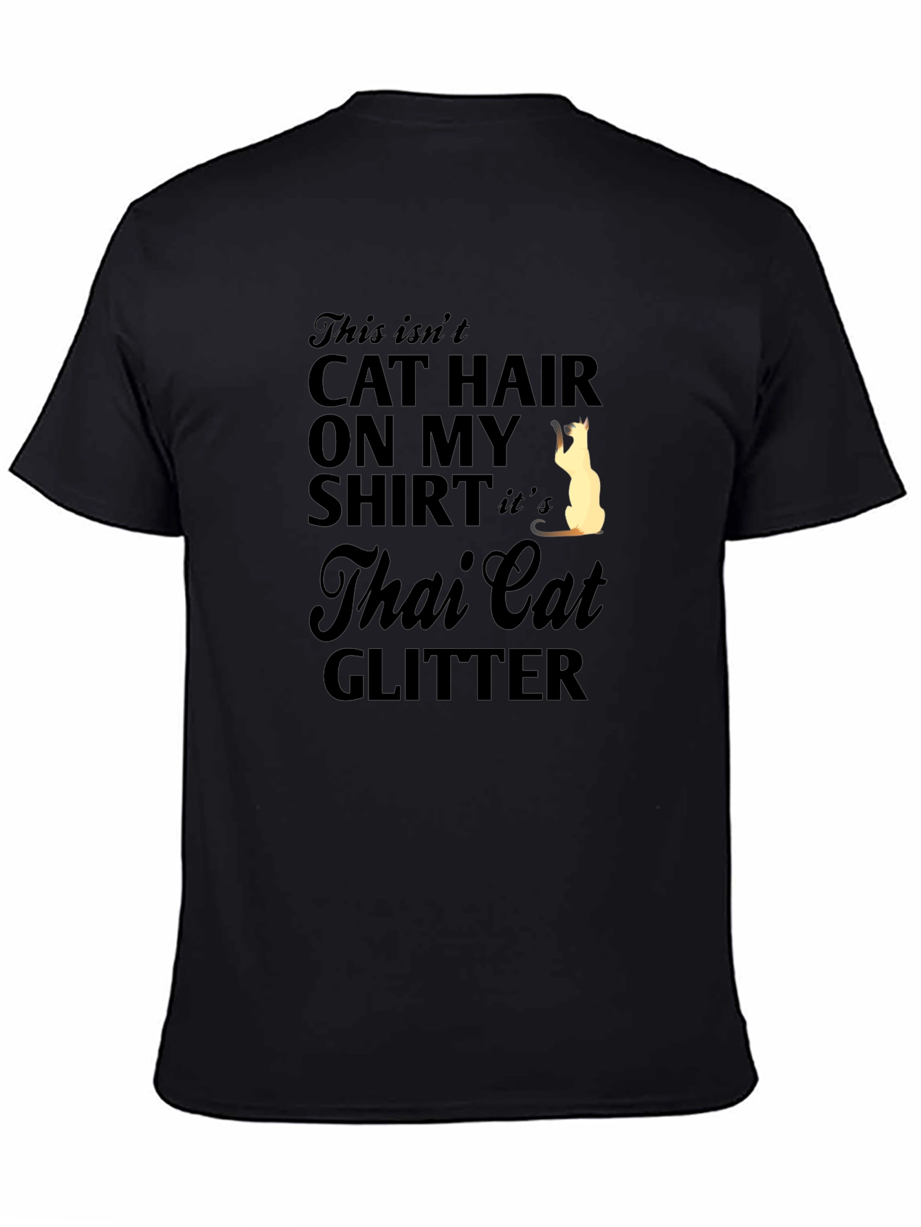 Thai Cat Glitter T-Shirt - Unisex Humor Tee