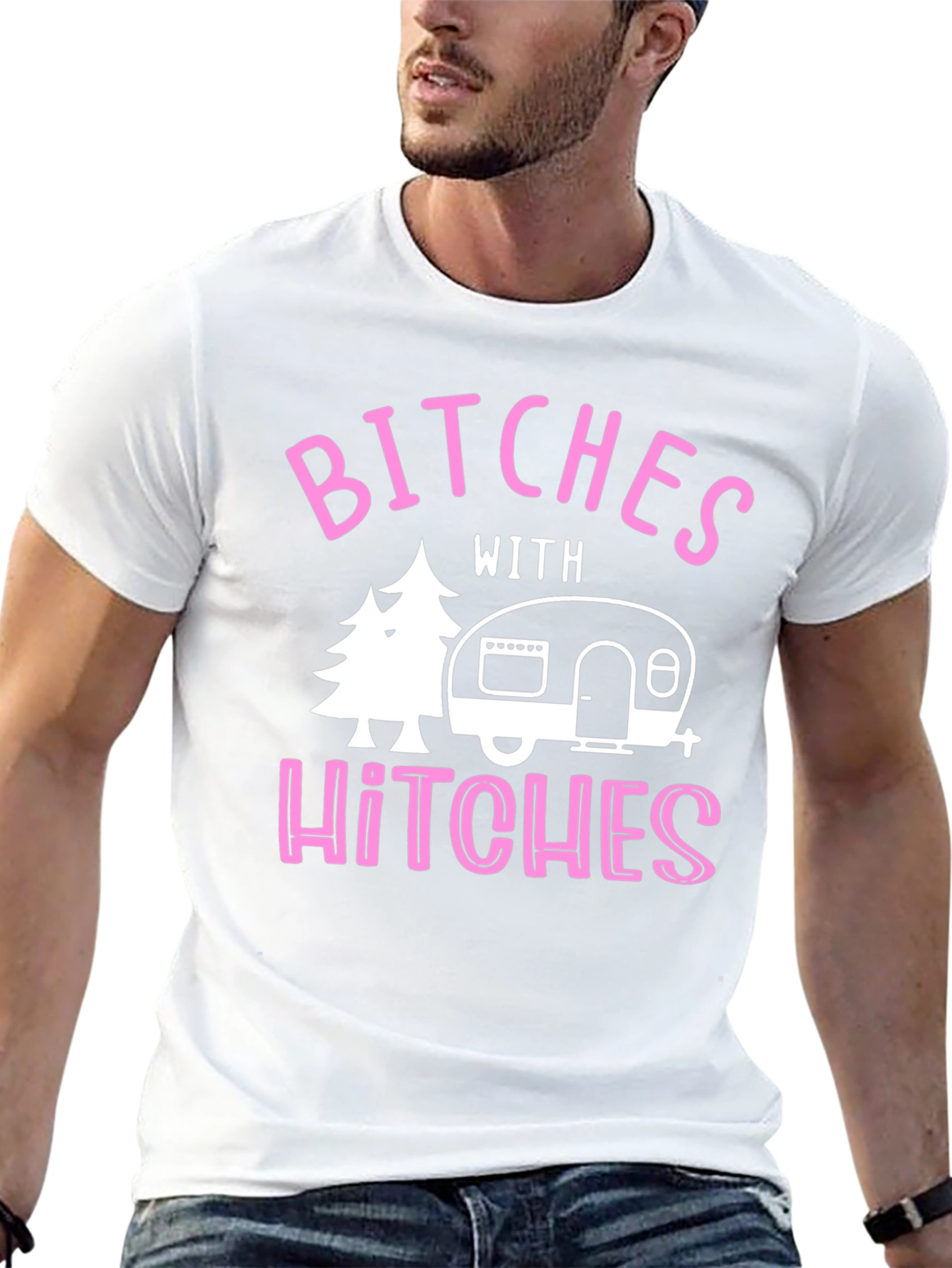 Bitches With Hitches Graphic Tee - Camping Humor