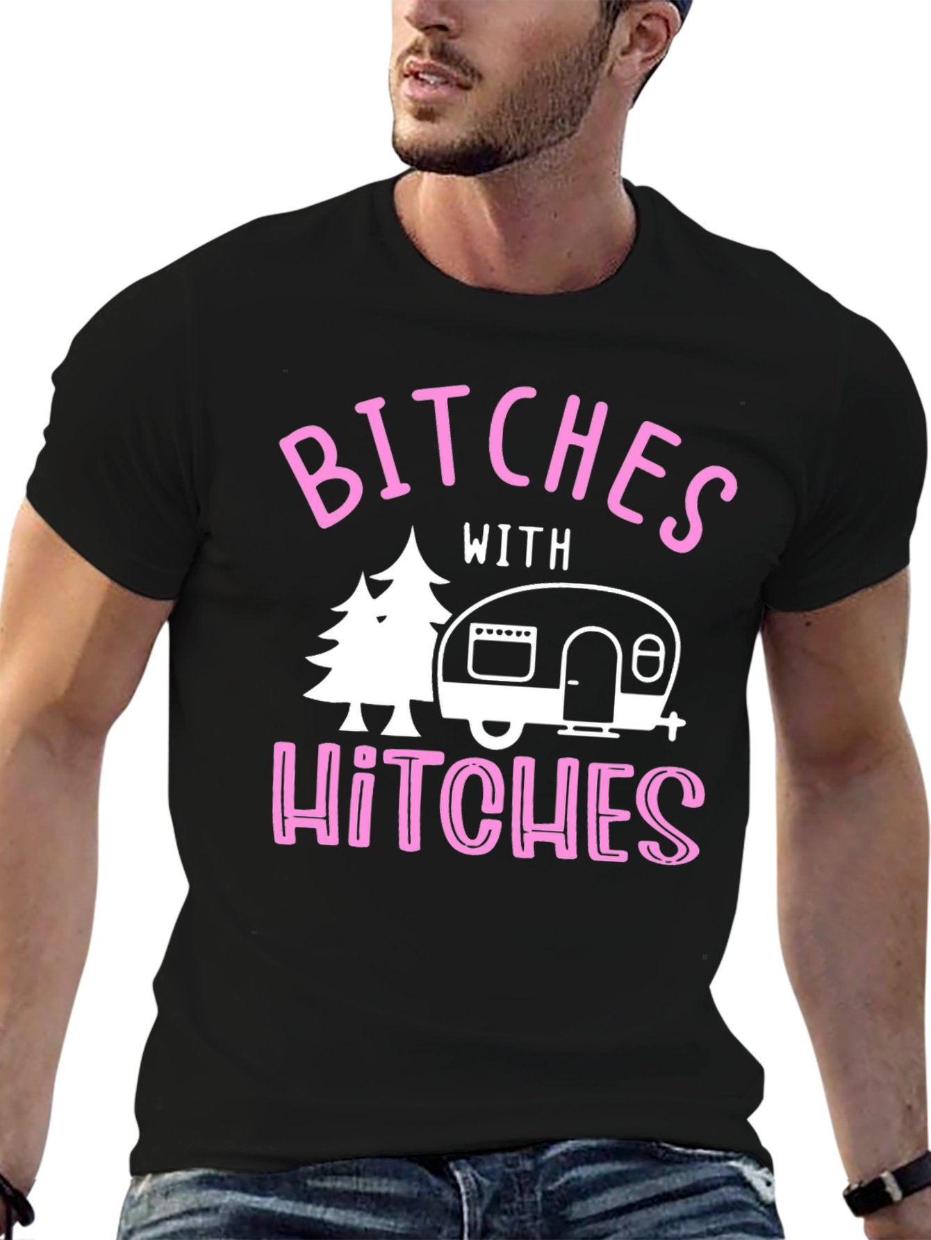 Bitches With Hitches Graphic Tee - Camping Humor