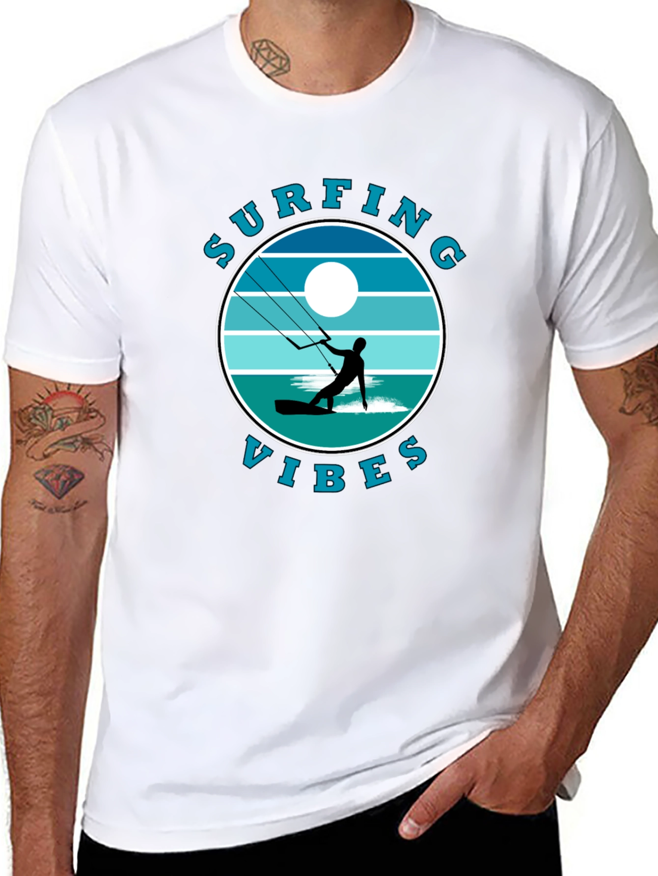 Surfing Vibes Graphic T-Shirt | Kite Surfer Tee