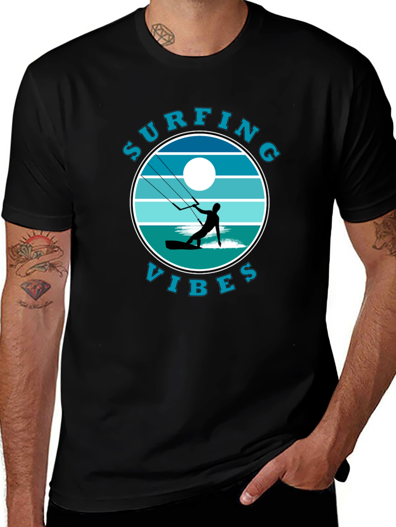 Surfing Vibes Graphic T-Shirt | Kite Surfer Tee
